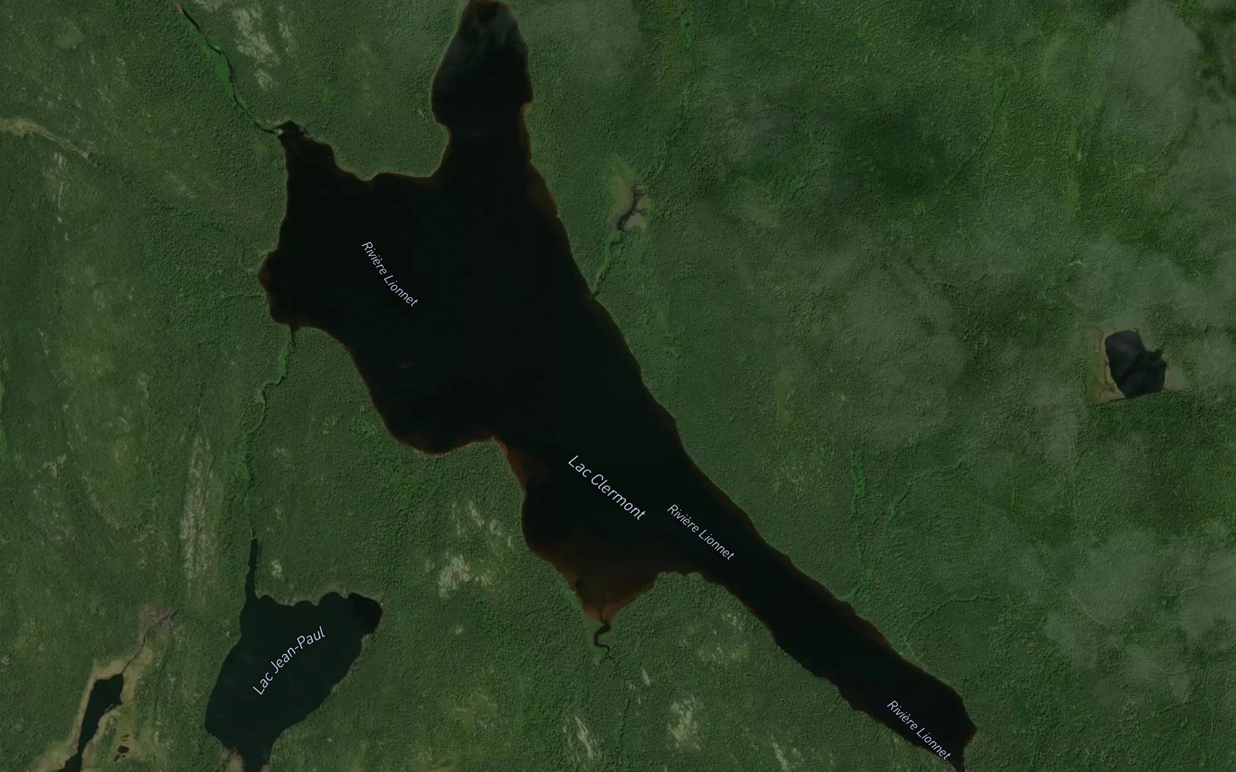 Satellite map of the Lac Clermont