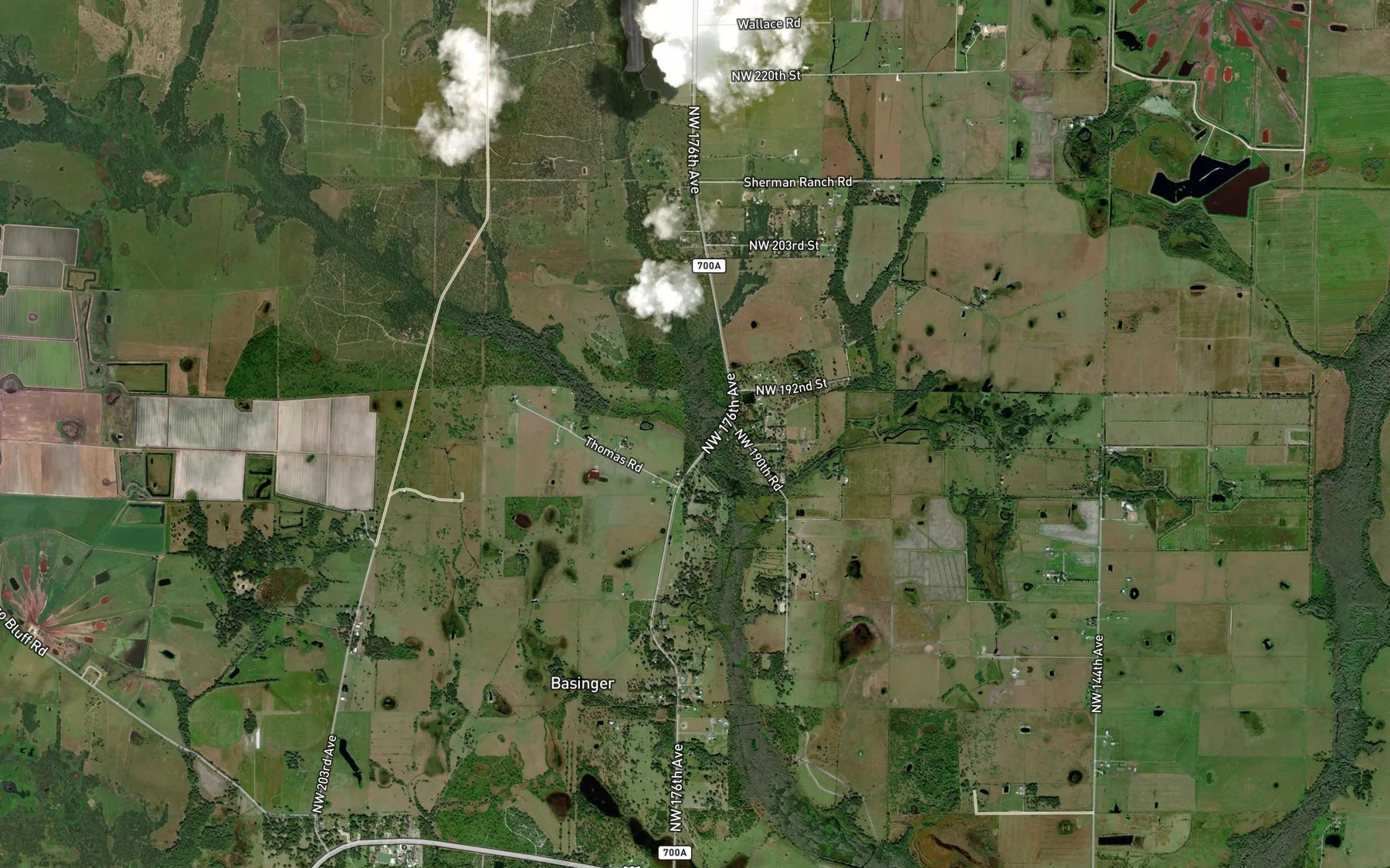 Satellite map of the Ash Slough