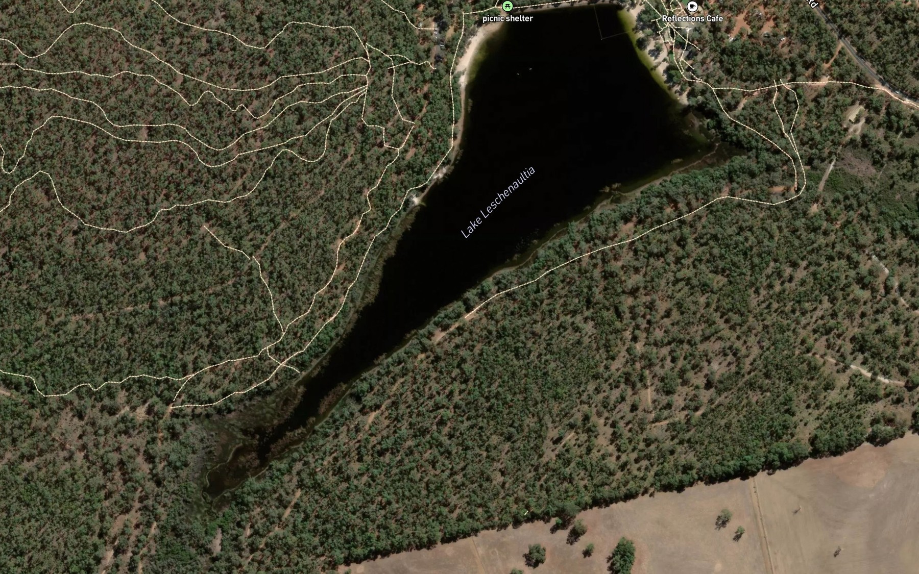 Satellite map of the Lake Leschenaultia