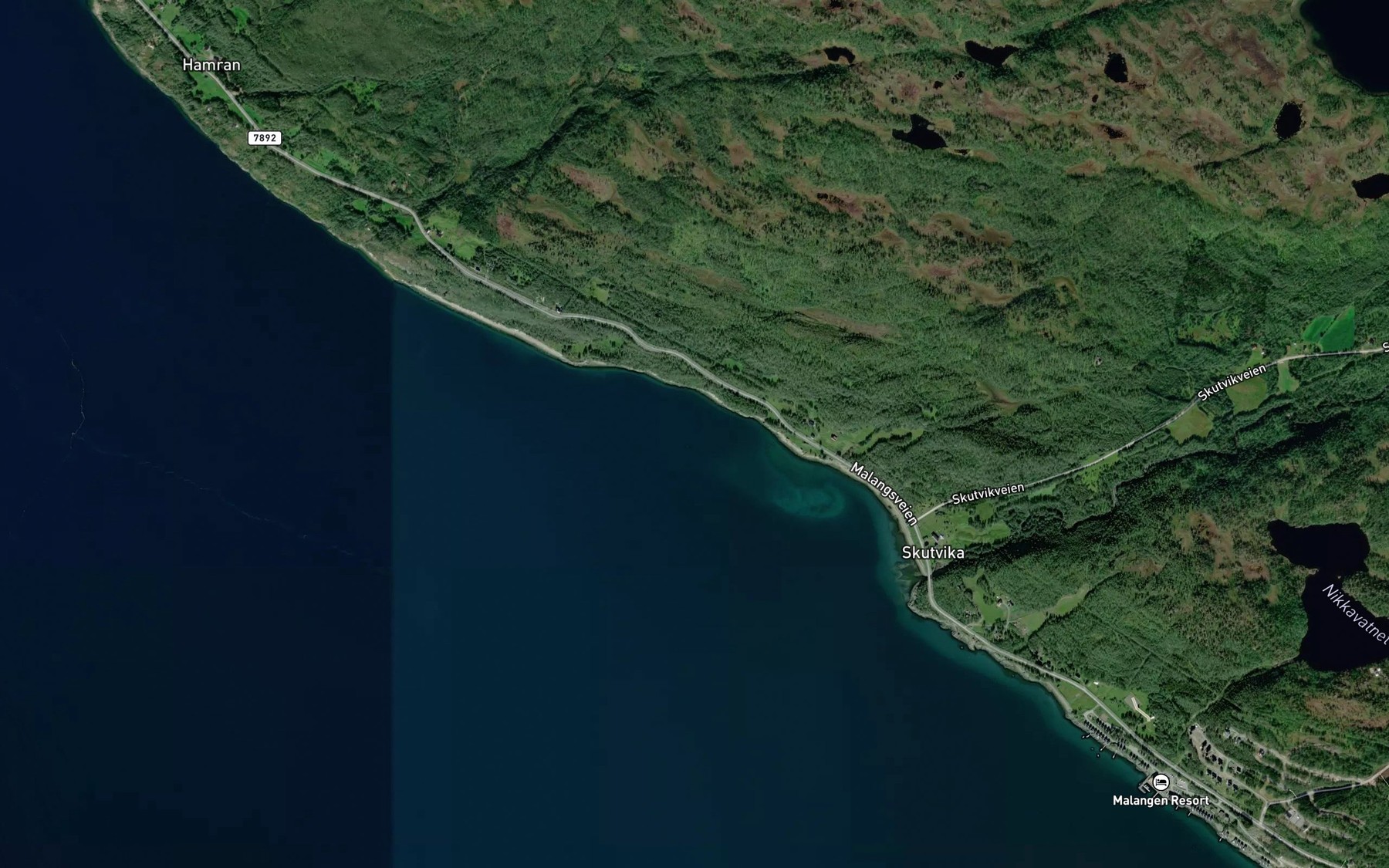 Satellite map of the Skutvika