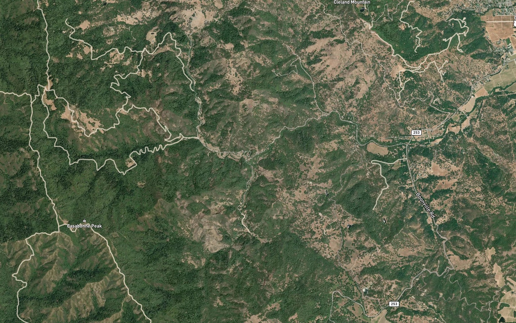 Satellite map of the South Branch Robinson Creek