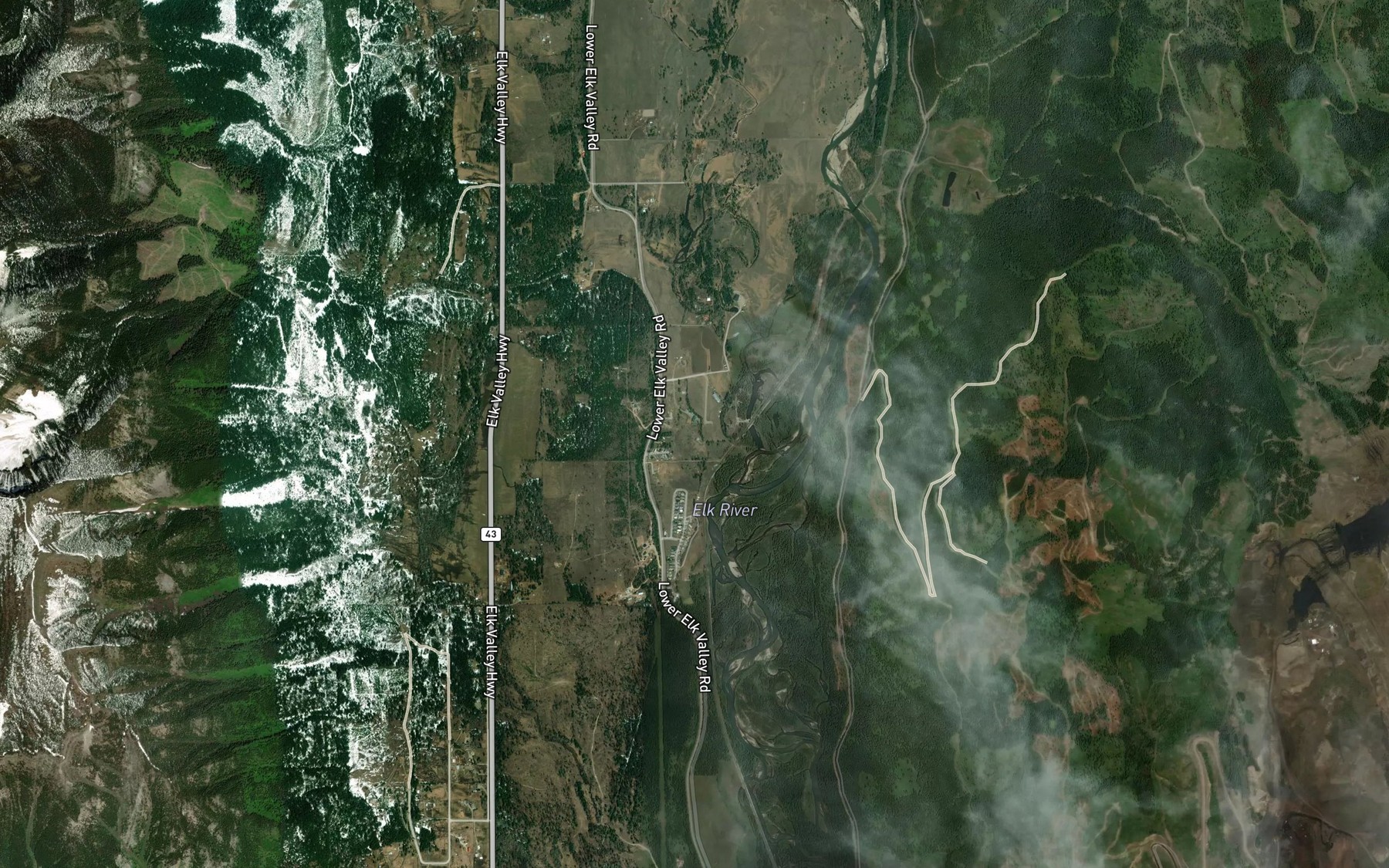 Satellite map of the Hollow Creek