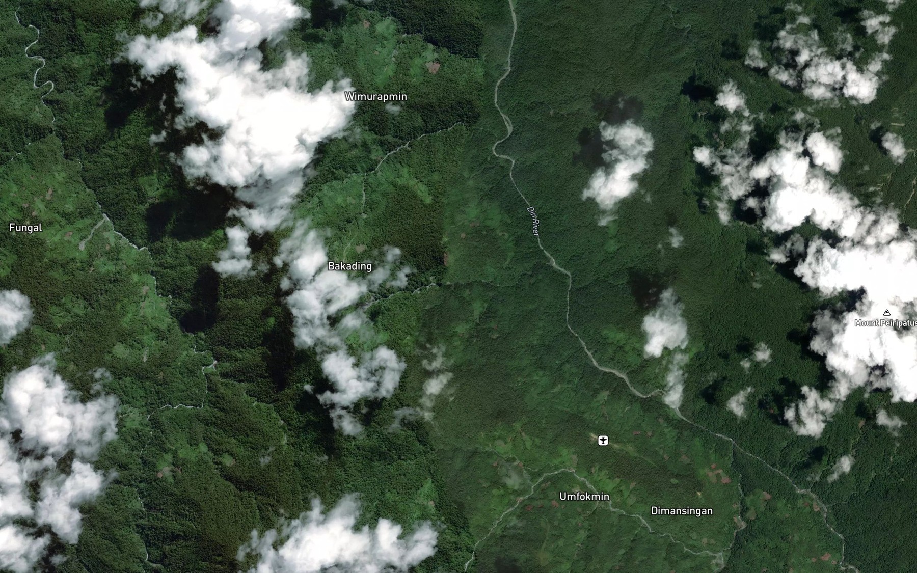 Satellite map of the Sebol River
