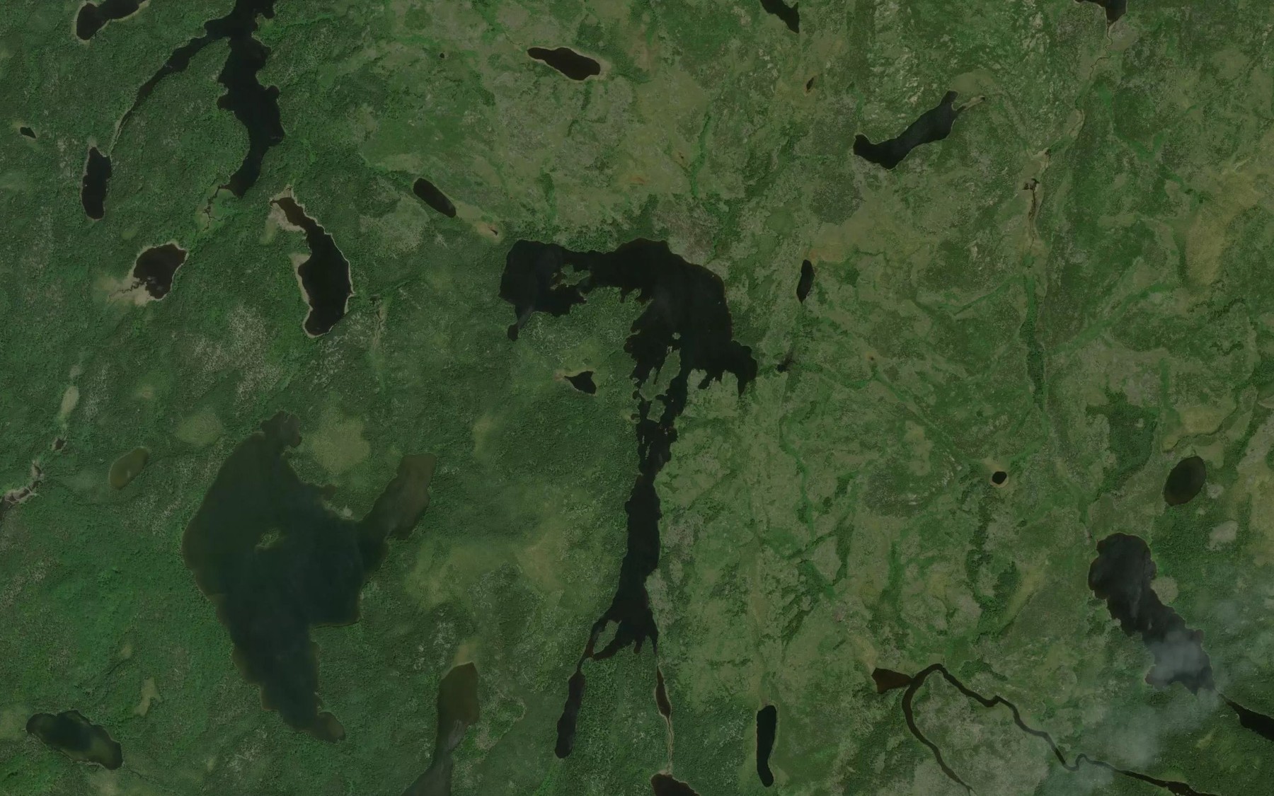 Satellite map of the Channing Lake