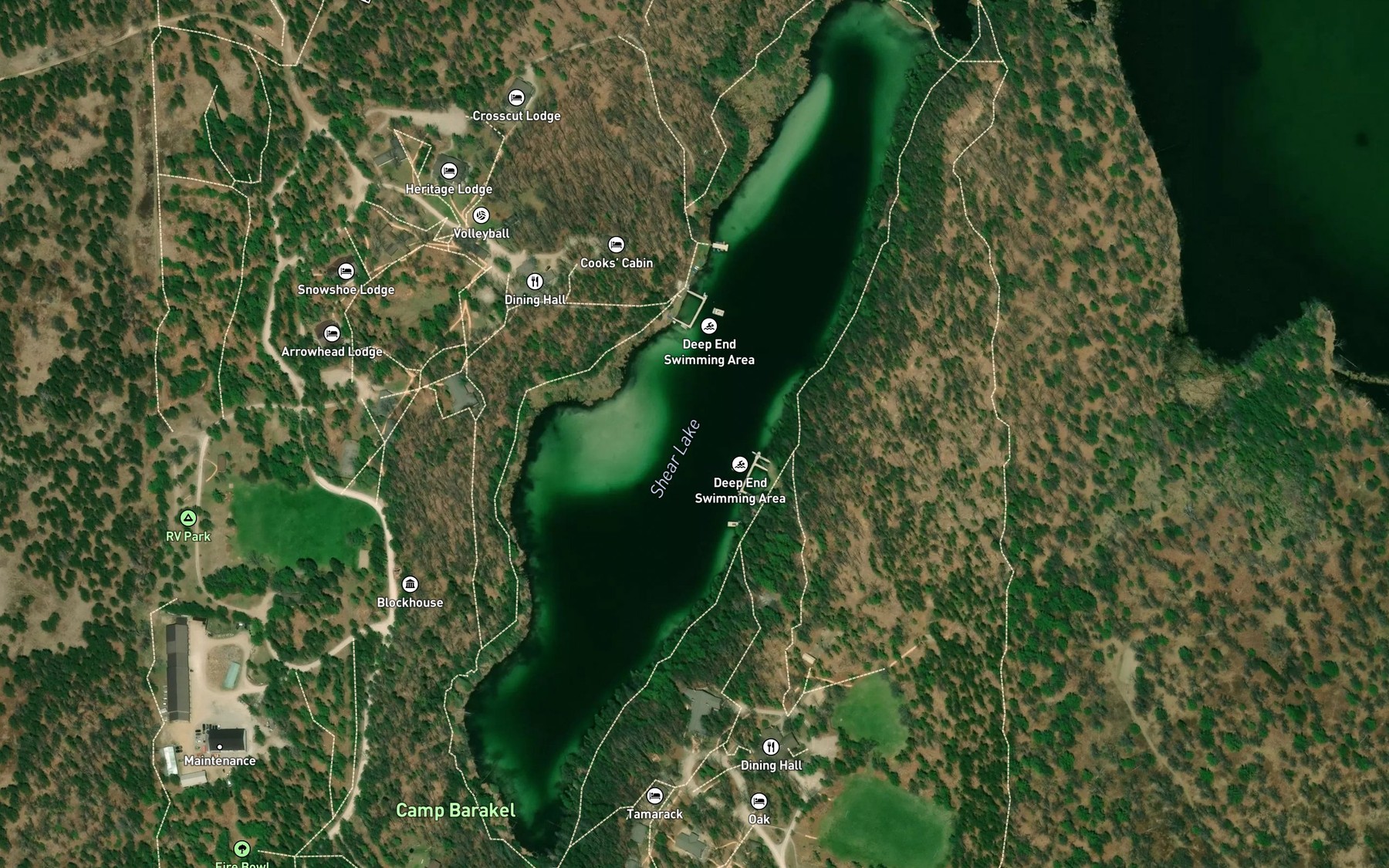 Satellite map of the Shear Lake