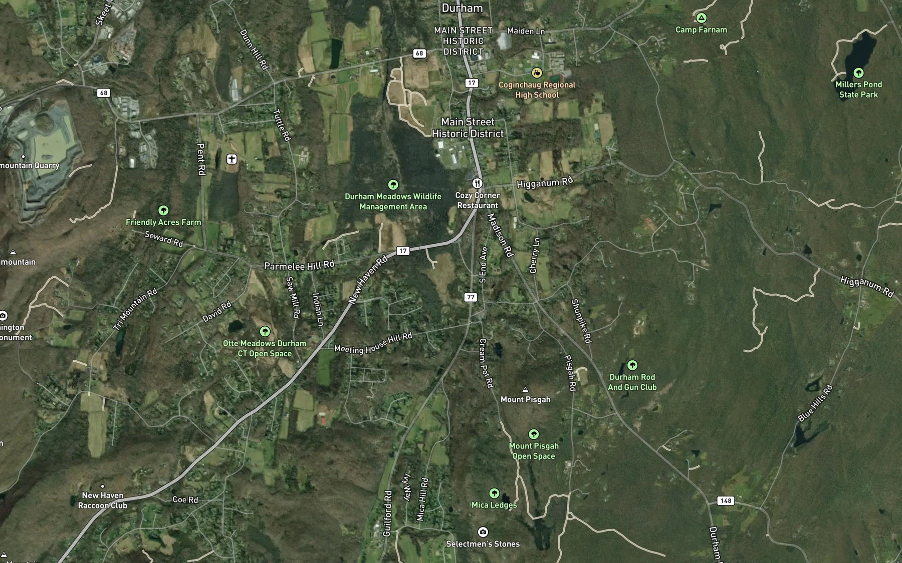 Satellite map of the Chalker Brook
