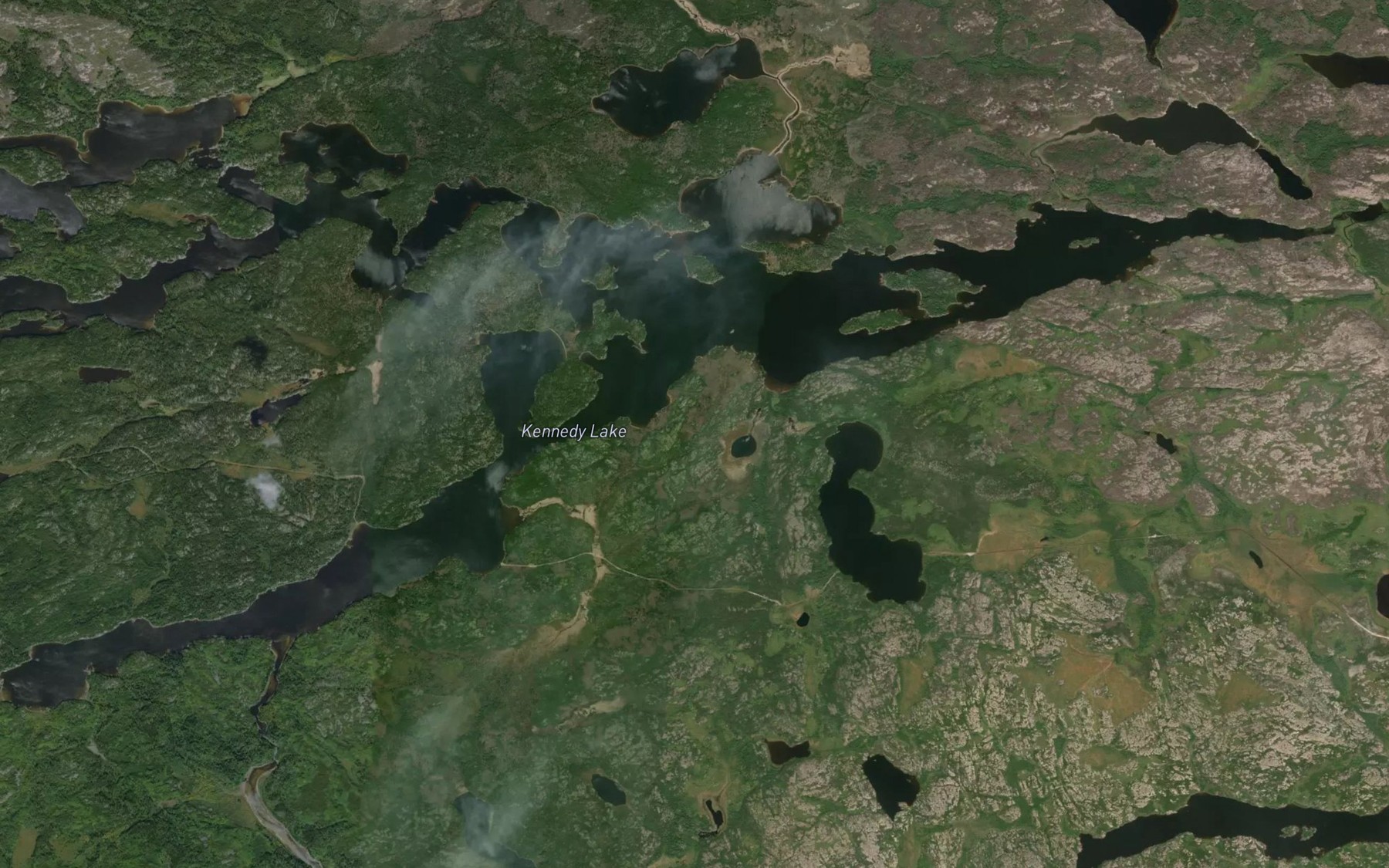 Satellite map of the Kennedy Lake