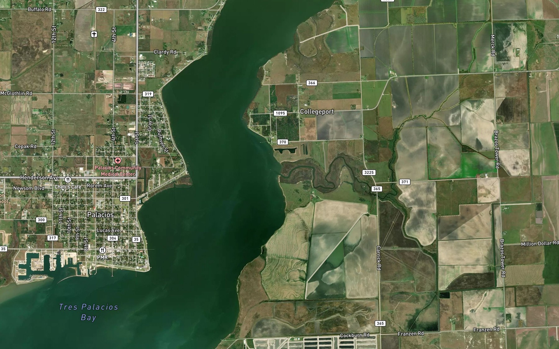 Satellite map of the Pelican Slough