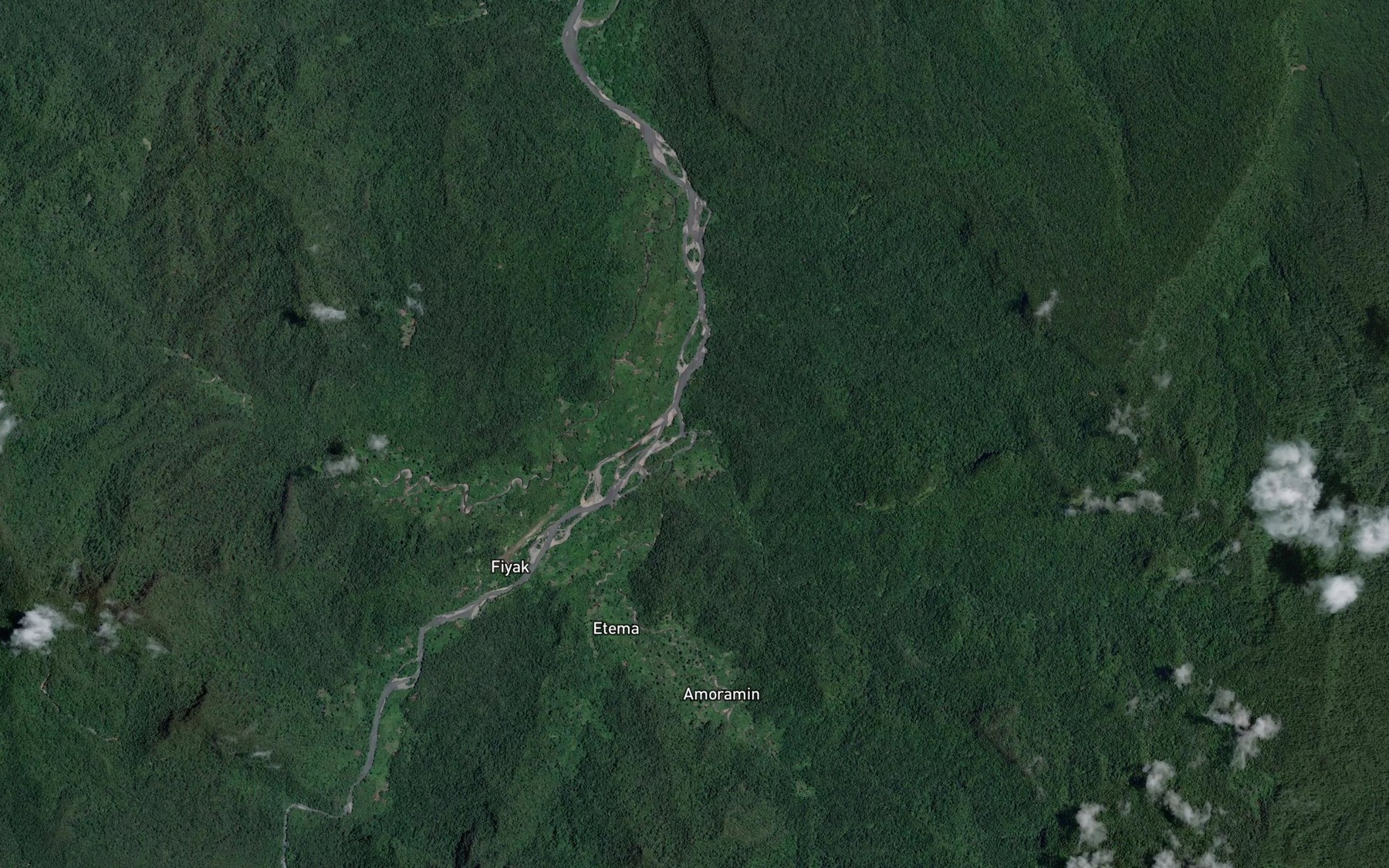 Satellite map of the Ietema River