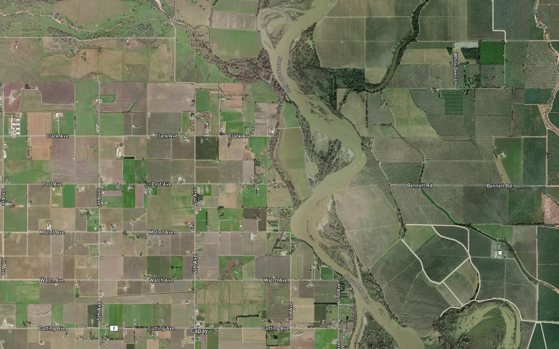 Satellite map of the Jackstaff Bend