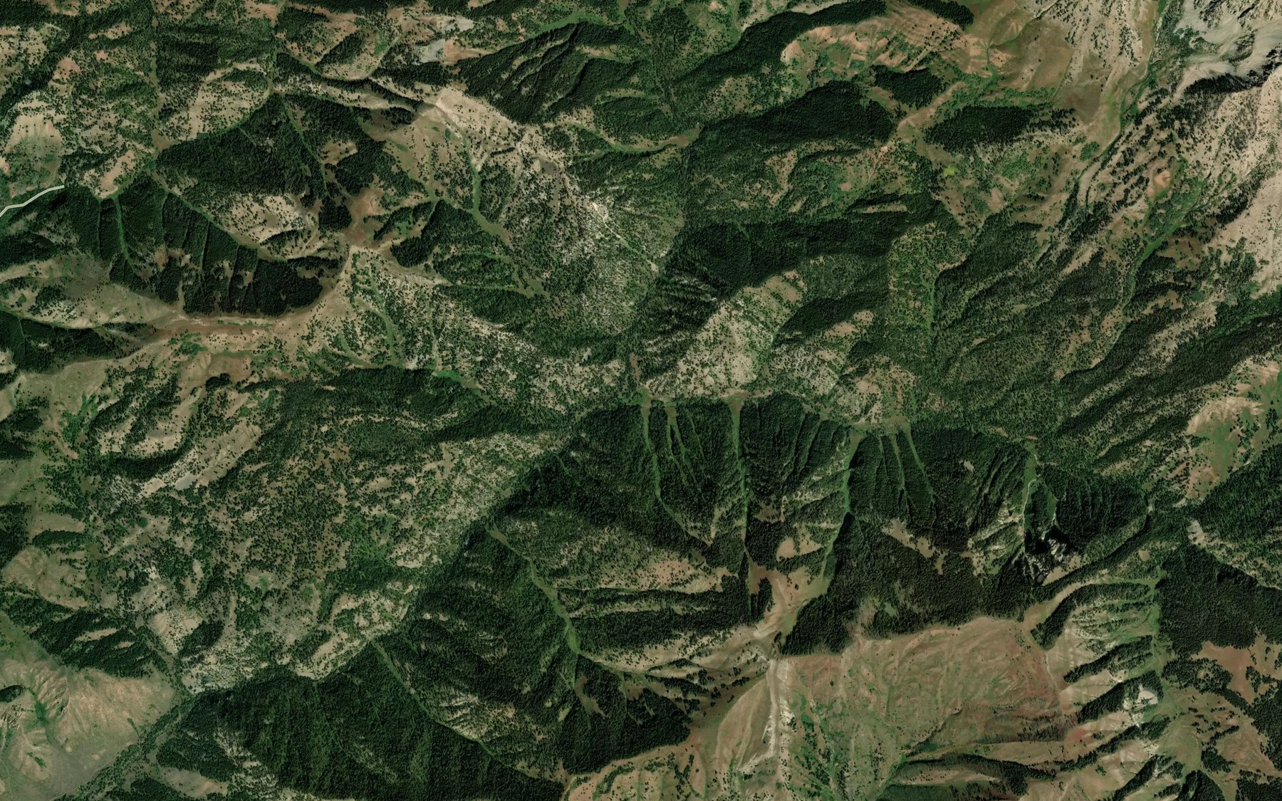 Satellite map of the North Fork Horse Creek