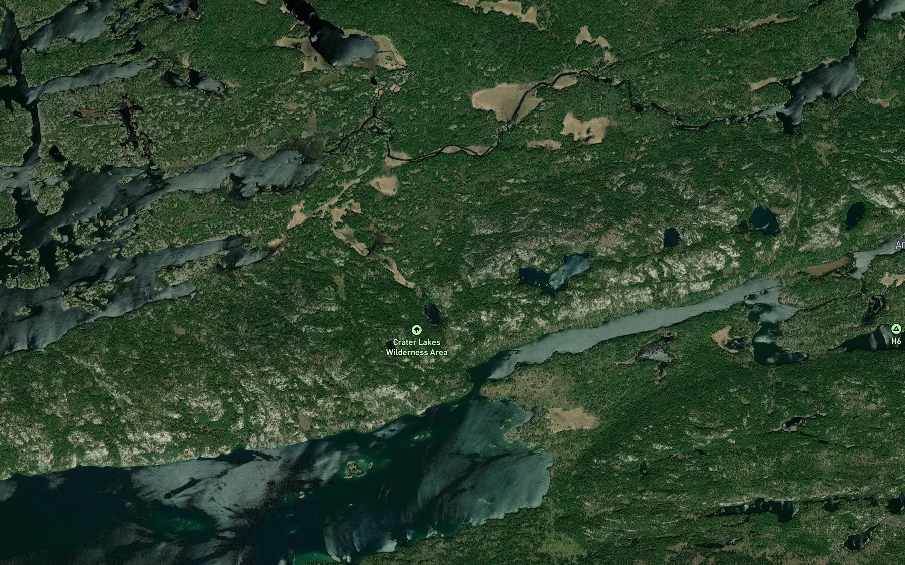 Satellite map of the Crater Lakes