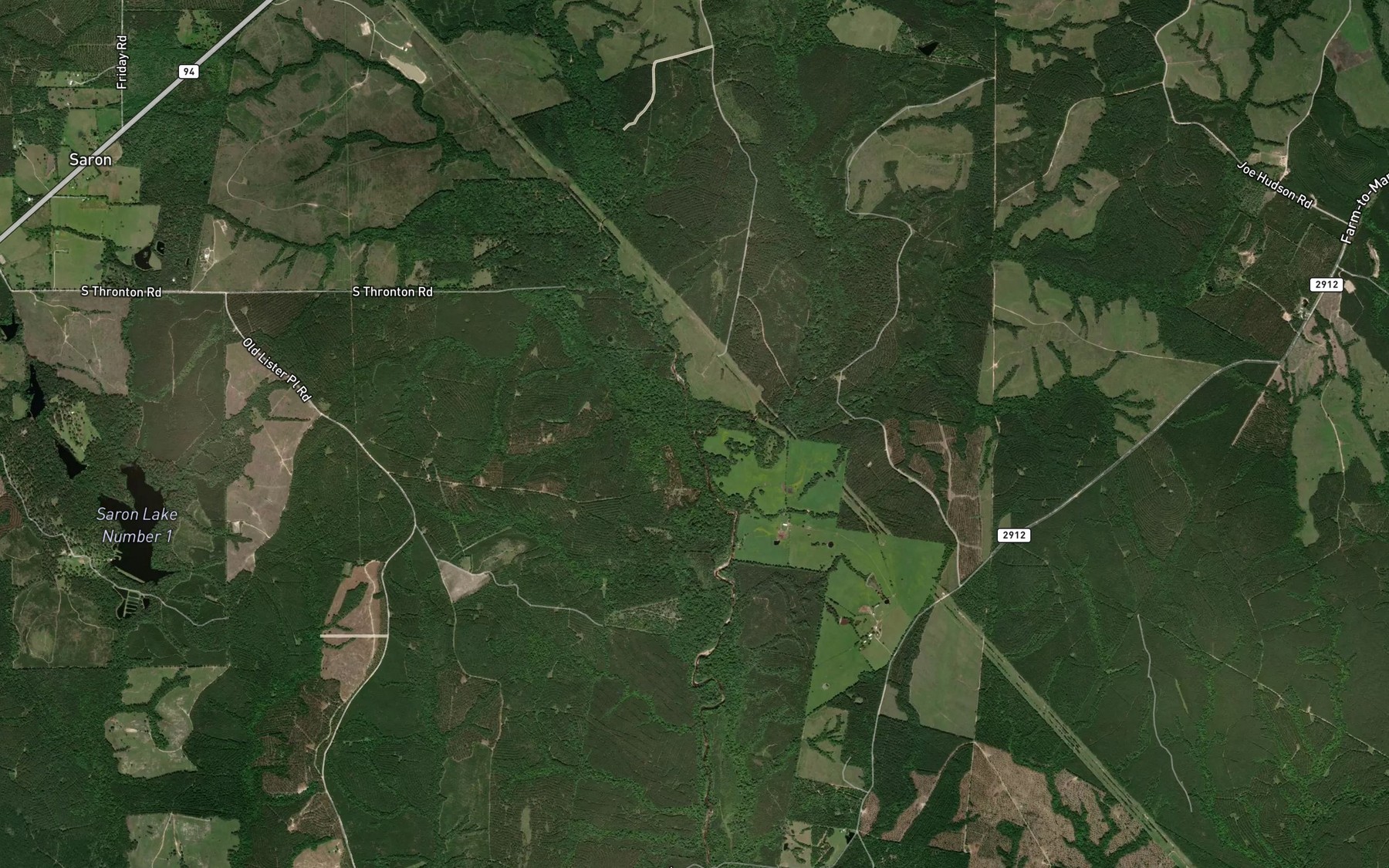 Satellite map of the White Oak Creek