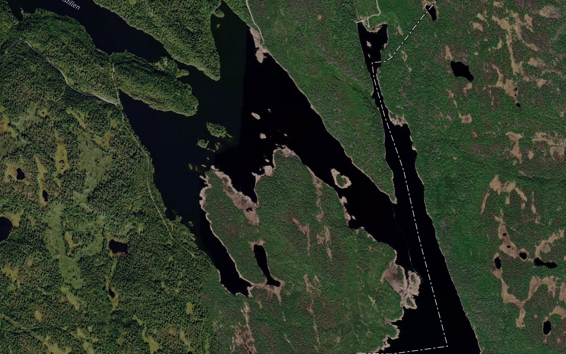 Satellite map of the Oksne