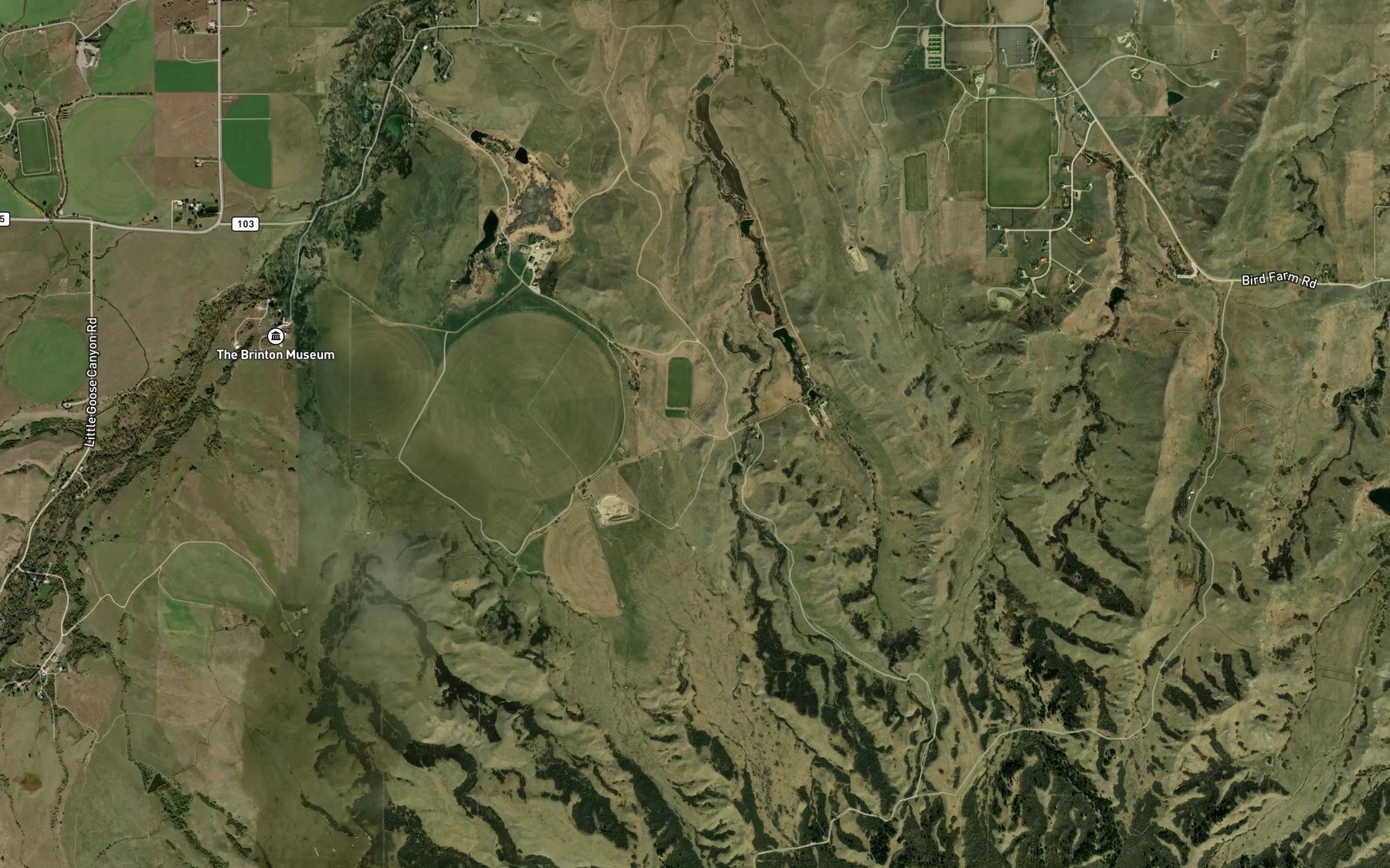 Satellite map of the Last Chance Ditch