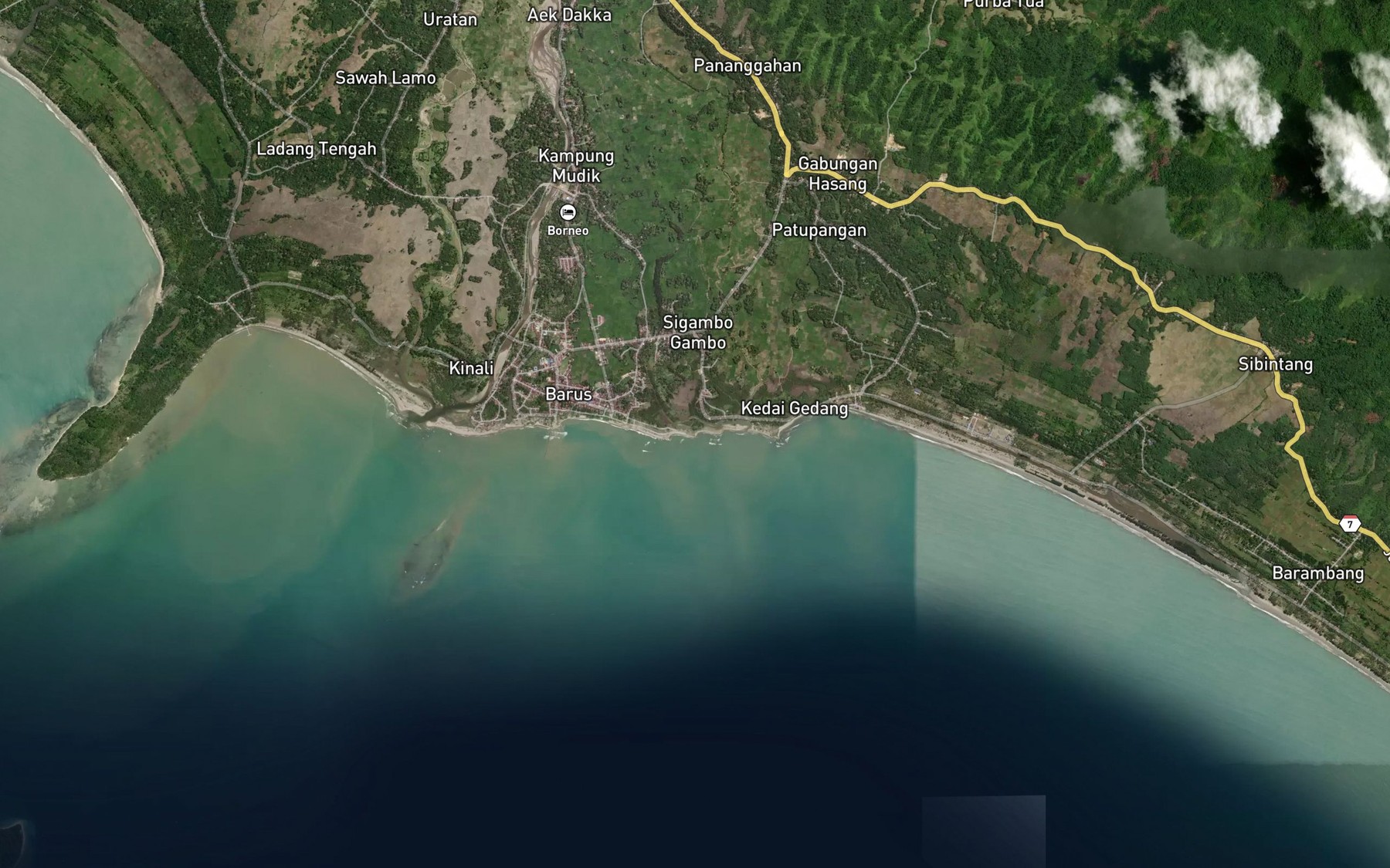 Satellite map of the Aek Kedai Gedang