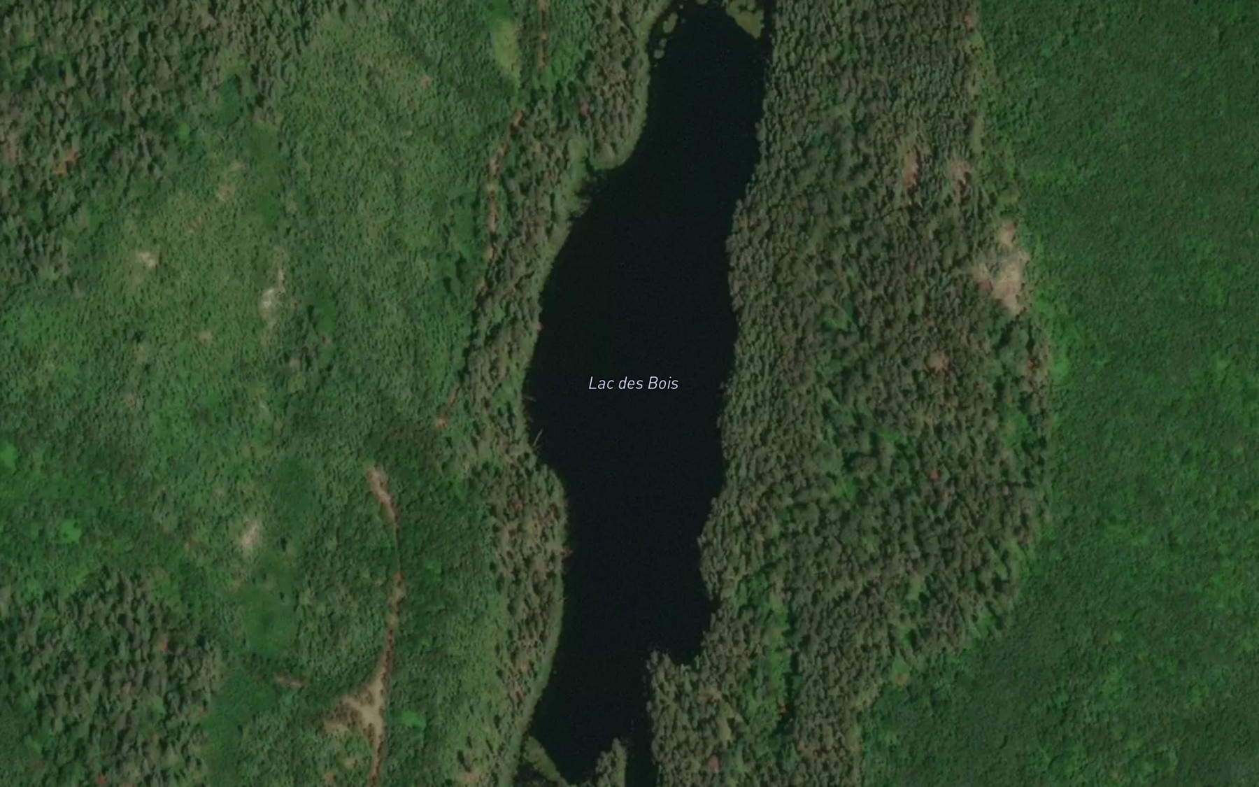 Satellite map of the Lac des Bois