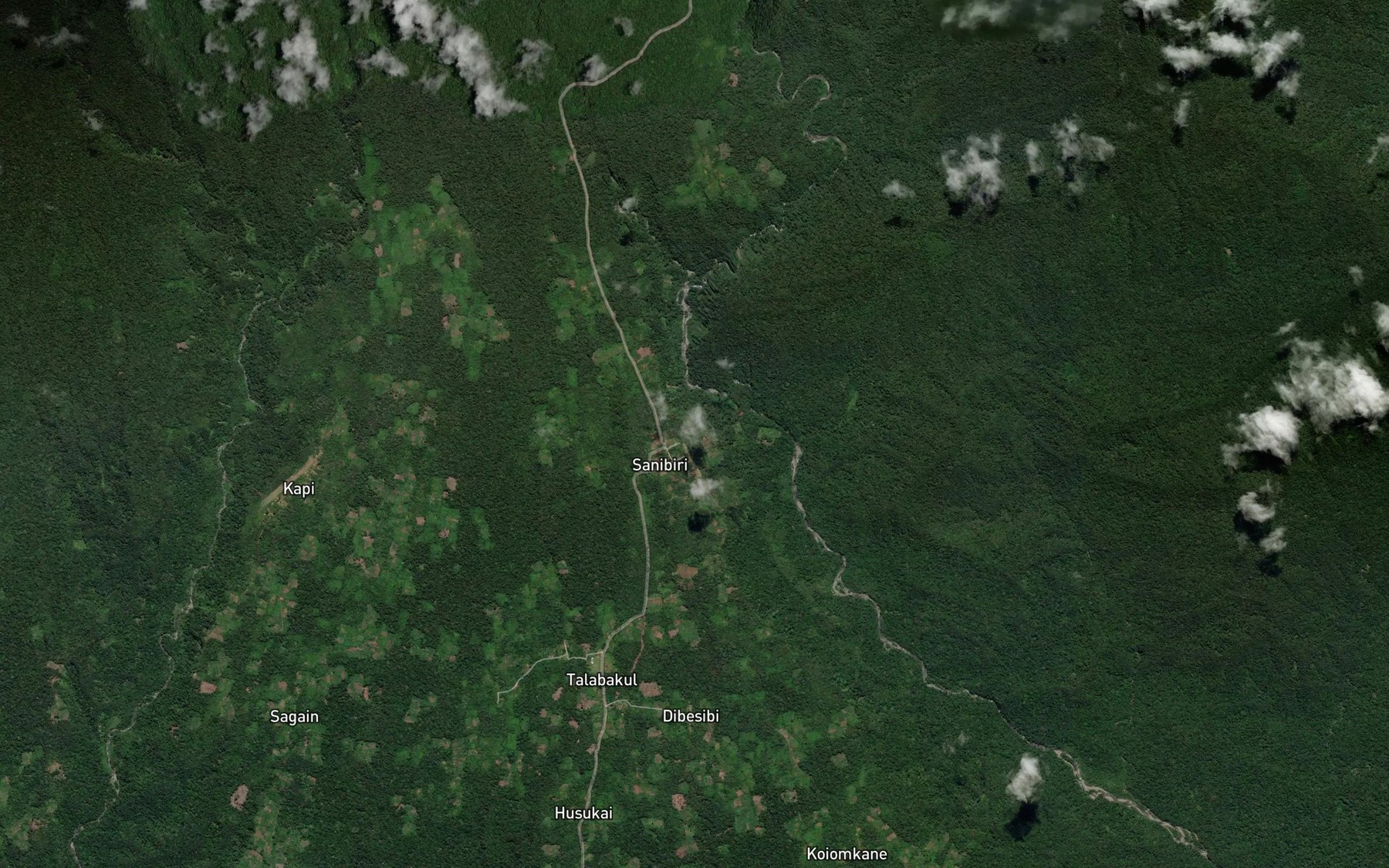 Satellite map of the Omi Creek