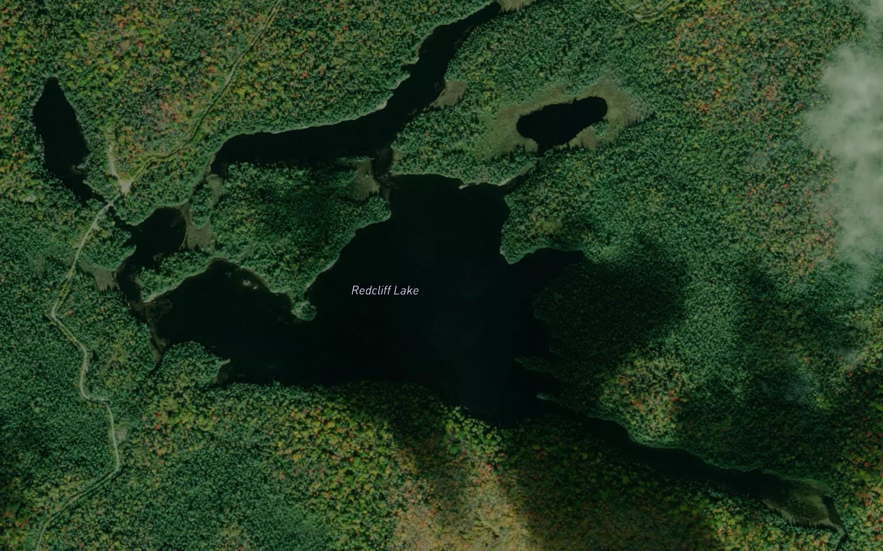 Satellite map of the Redcliff Lake