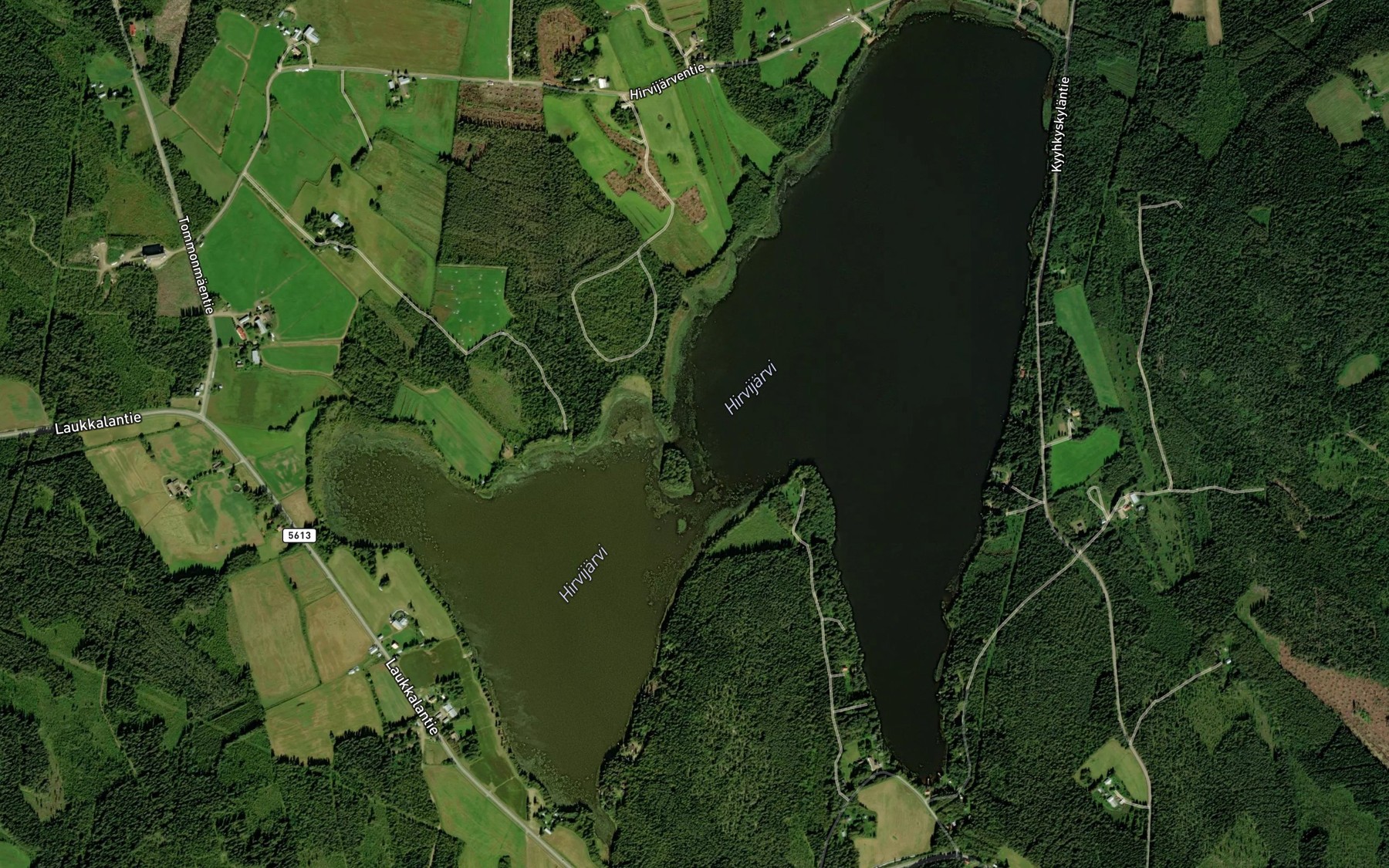 Satellite map of the Hirvijarvi