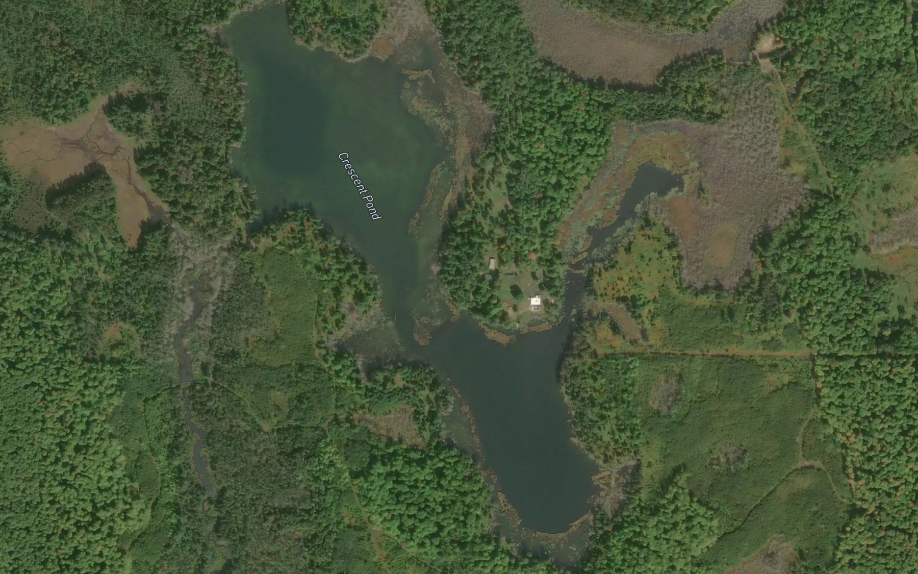 Satellite map of the Crescent Pond