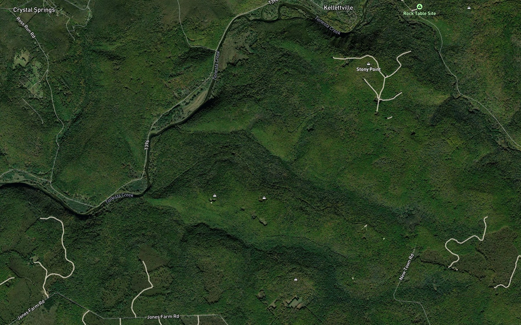 Satellite map of the White Run