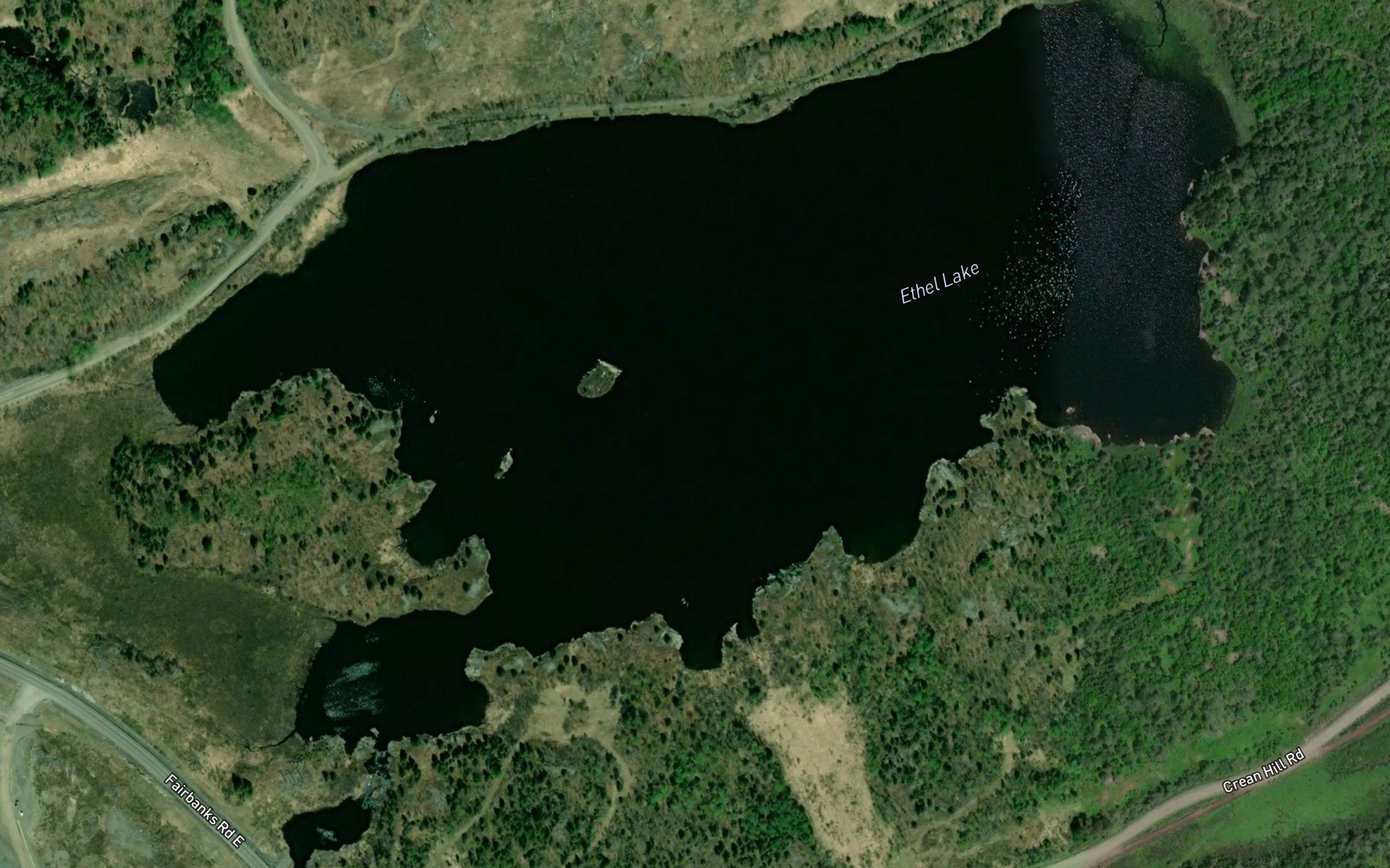 Satellite map of the Ethel Lake
