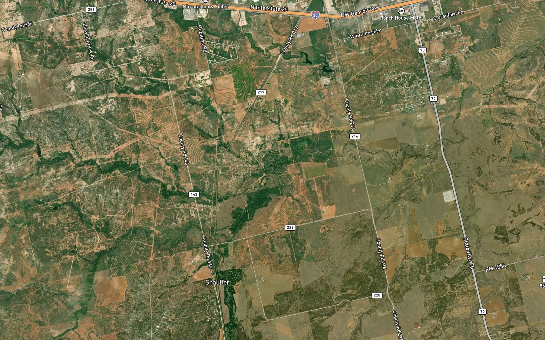 Satellite map of the Long Branch