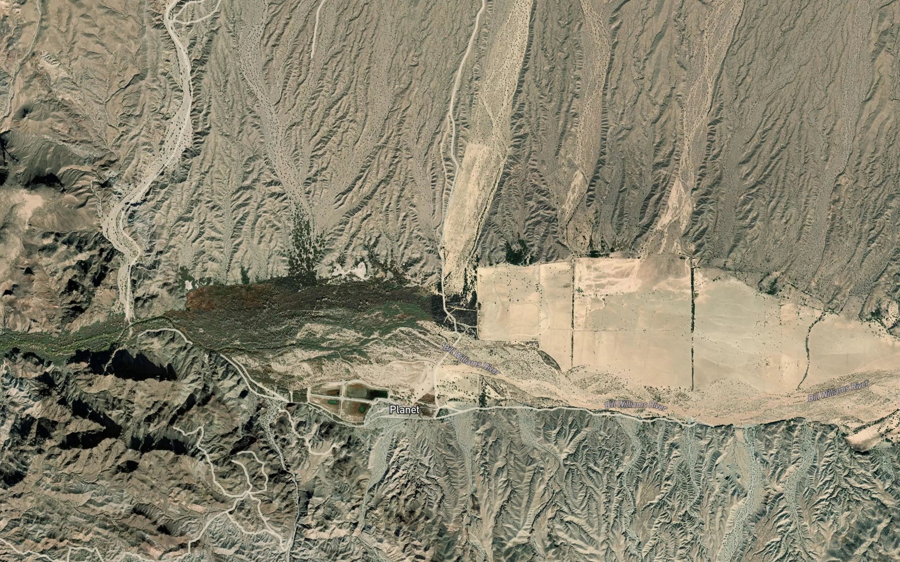 Satellite map of the Castaneda Wash