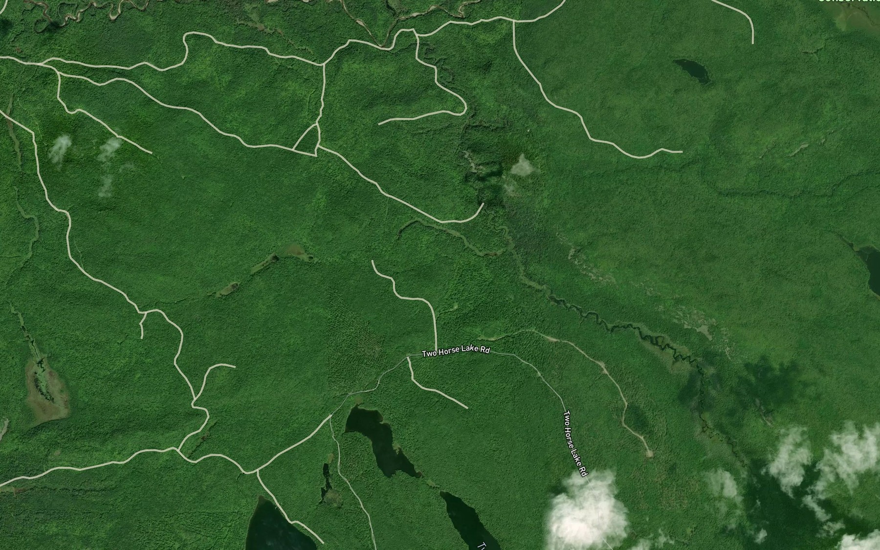 Satellite map of the Stuart Creek