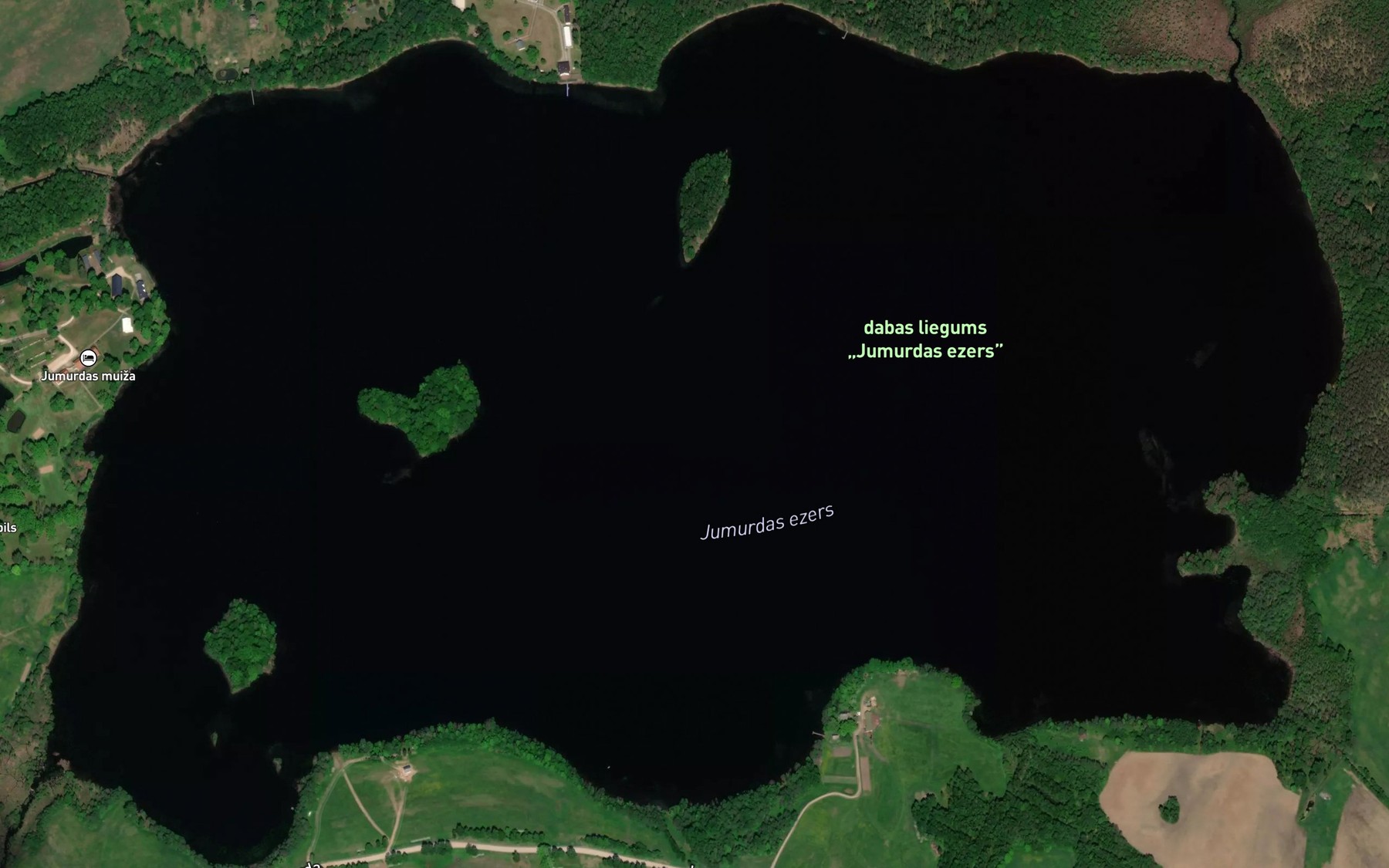 Satellite map of the Jumurdas Ezers