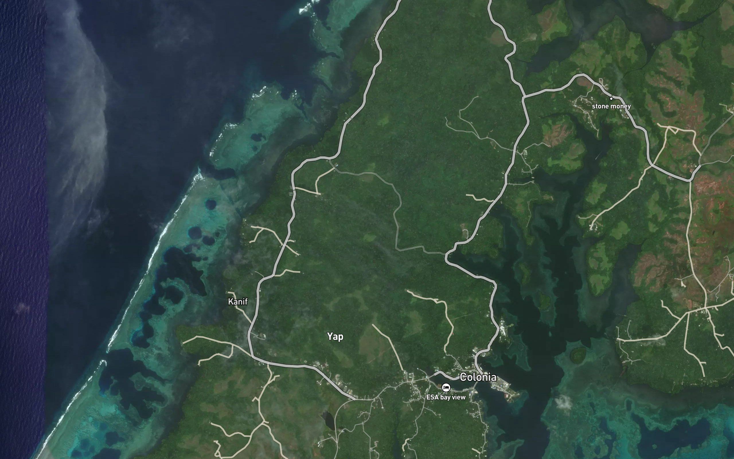 Yap Islands Fringing and Barrier Reefs Awash