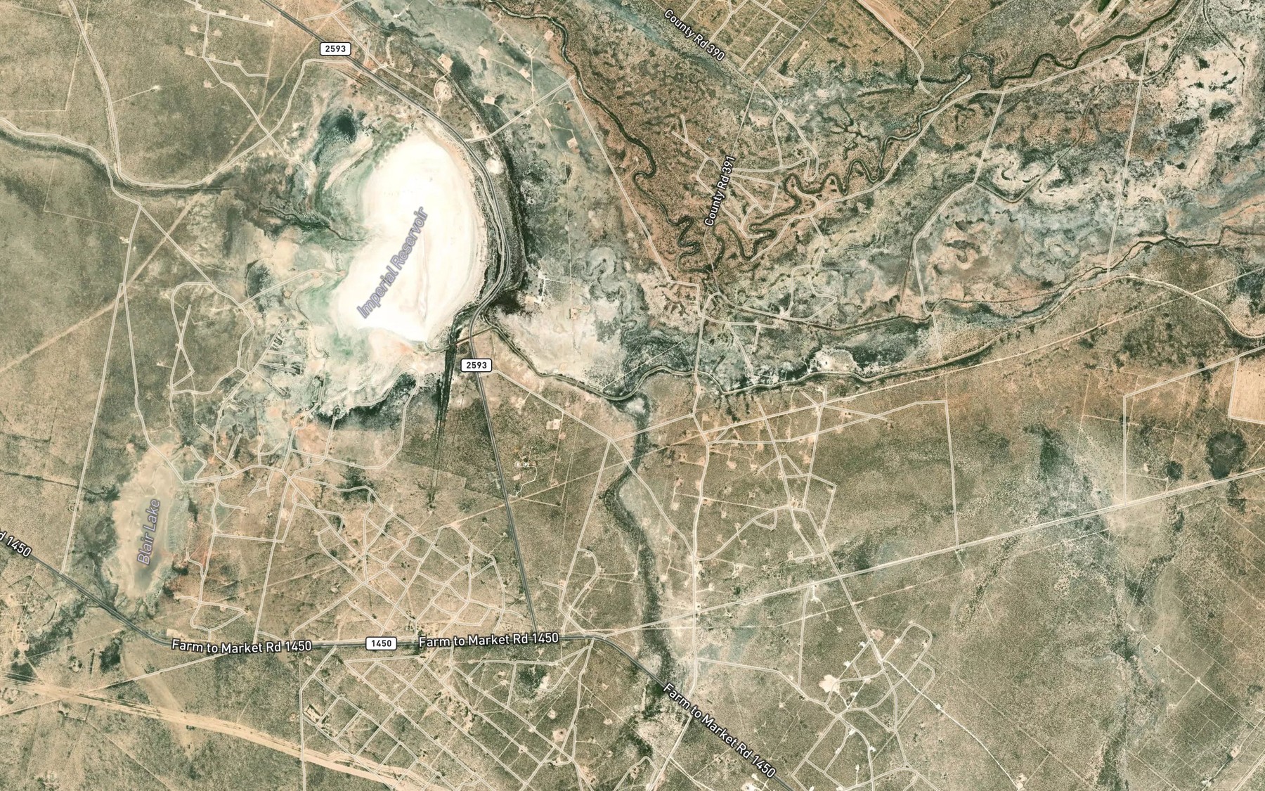Satellite map of the Courtney Creek