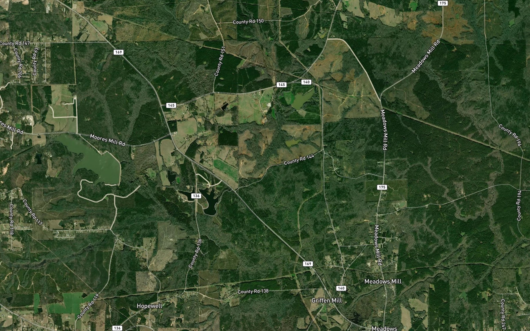 Satellite map of the Phelps Creek