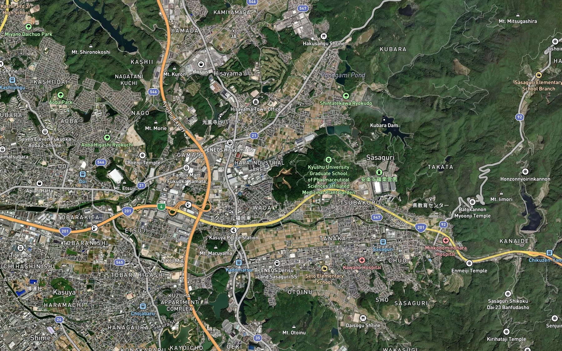 Satellite map of the Kamata Ike
