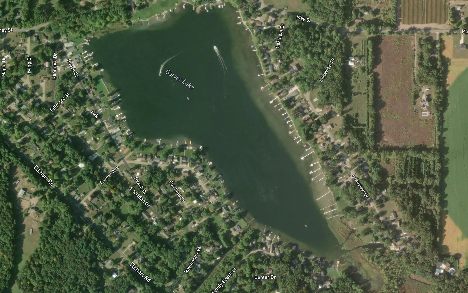 Satellite map of the Garver Lake