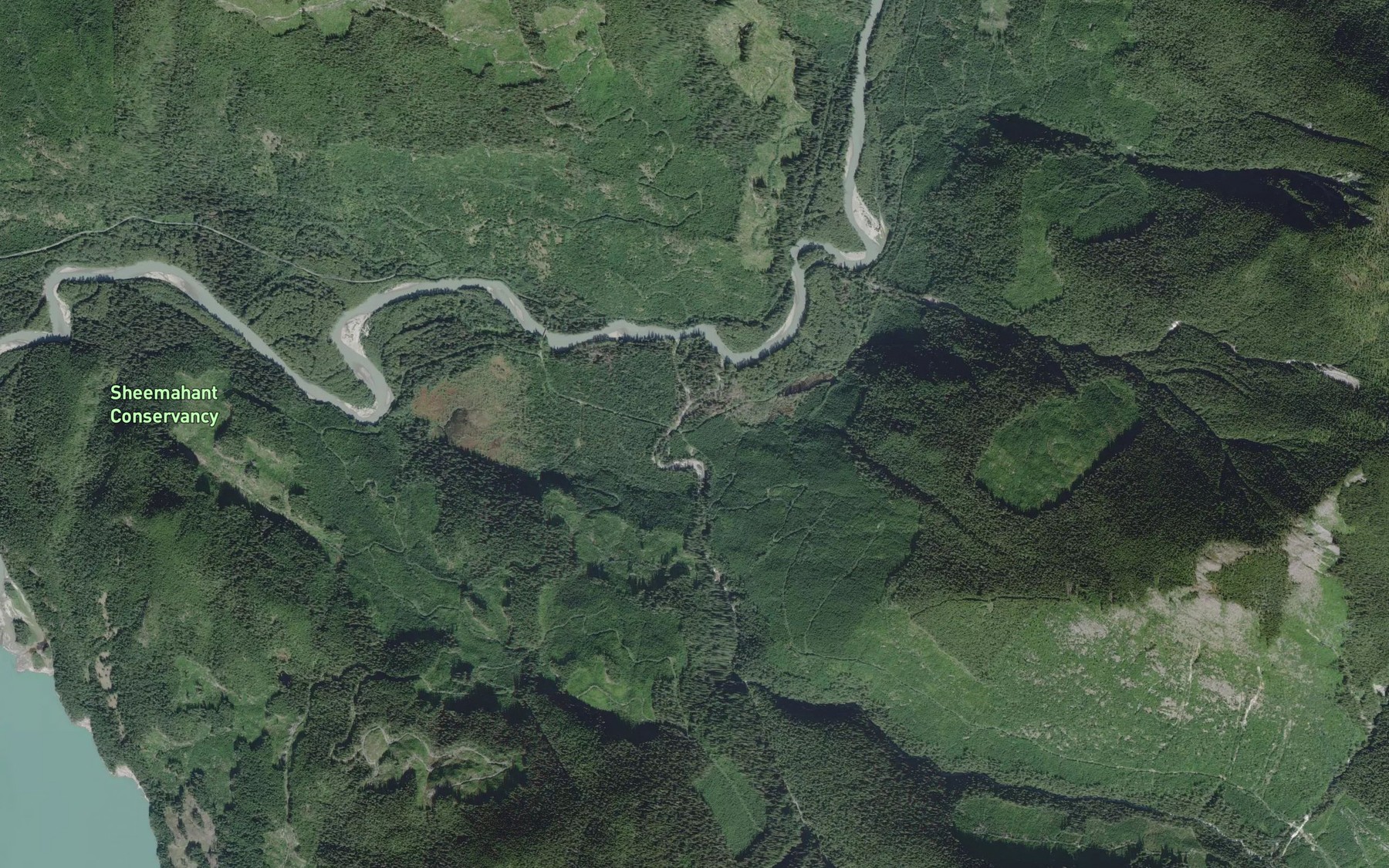 Satellite map of the Kull Creek