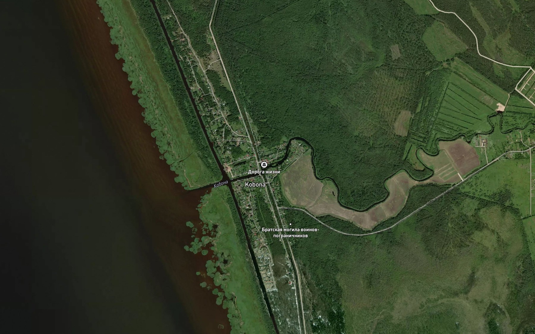Satellite map of the Kobona