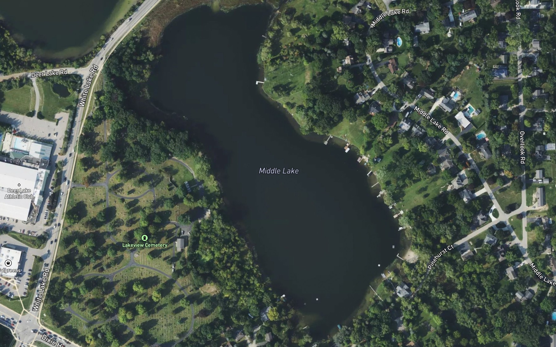 Satellite map of the Middle Lake
