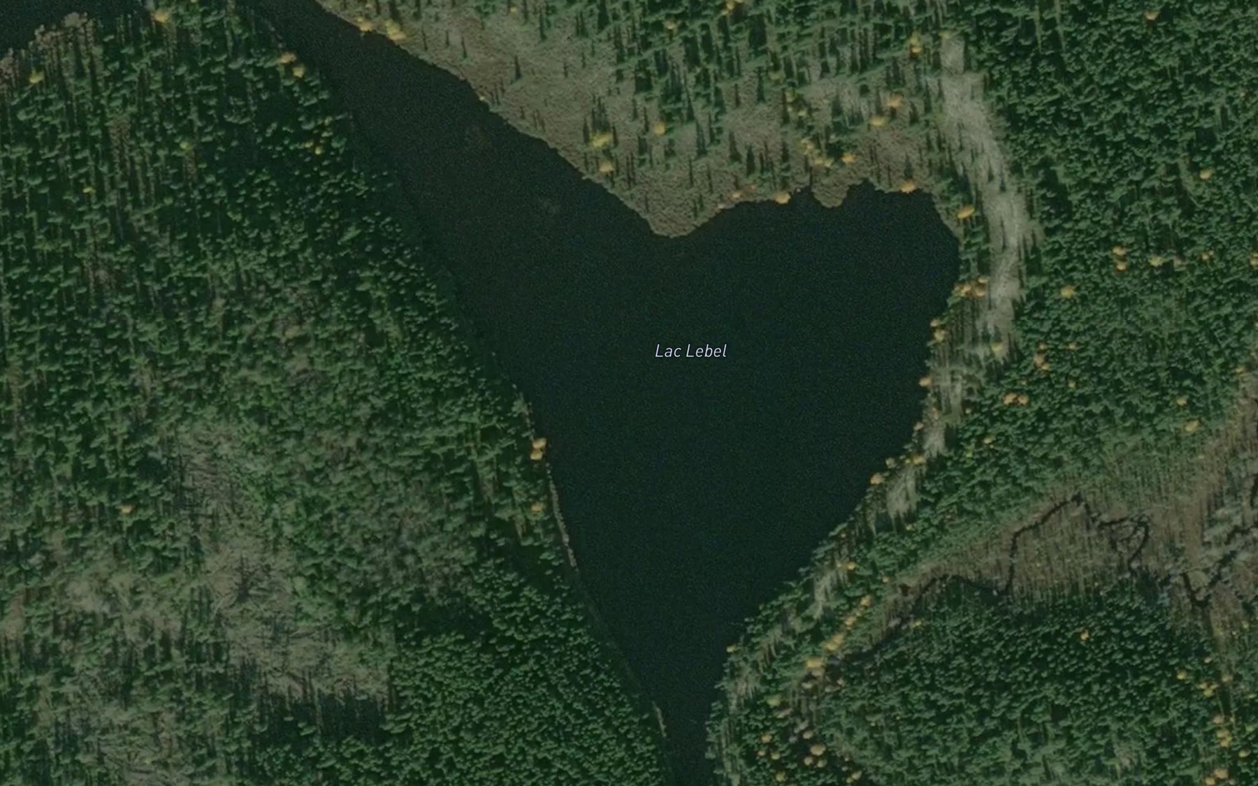 Satellite map of the Lac Lebel