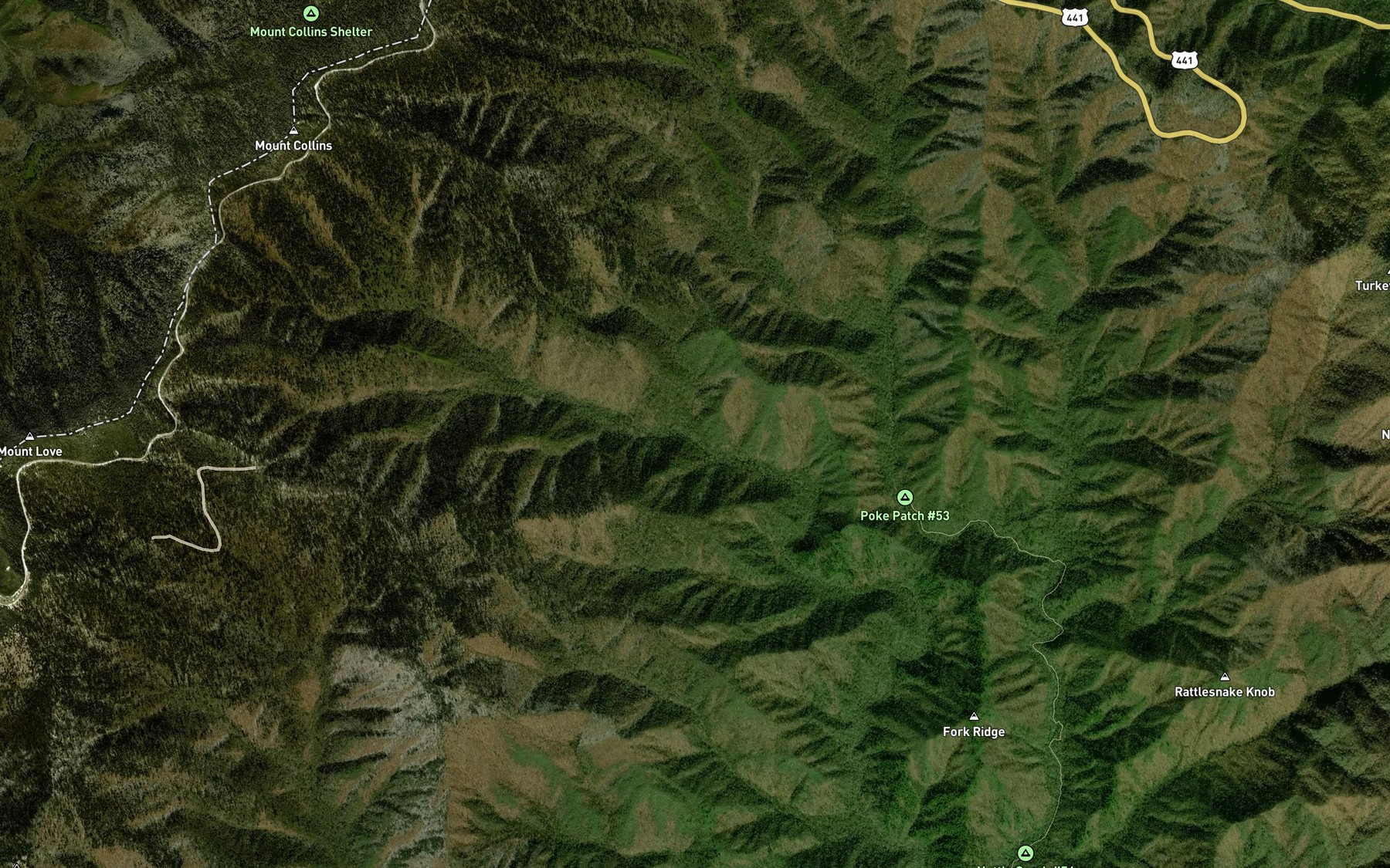 Satellite map of the Keg Drive Branch