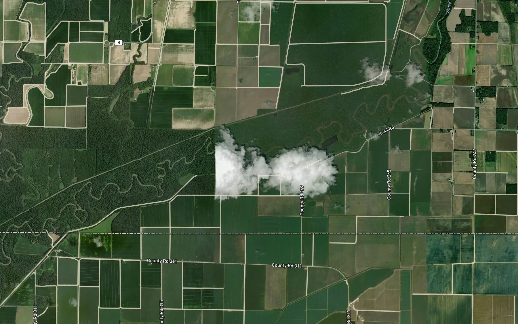 Satellite map of the Factory Bend
