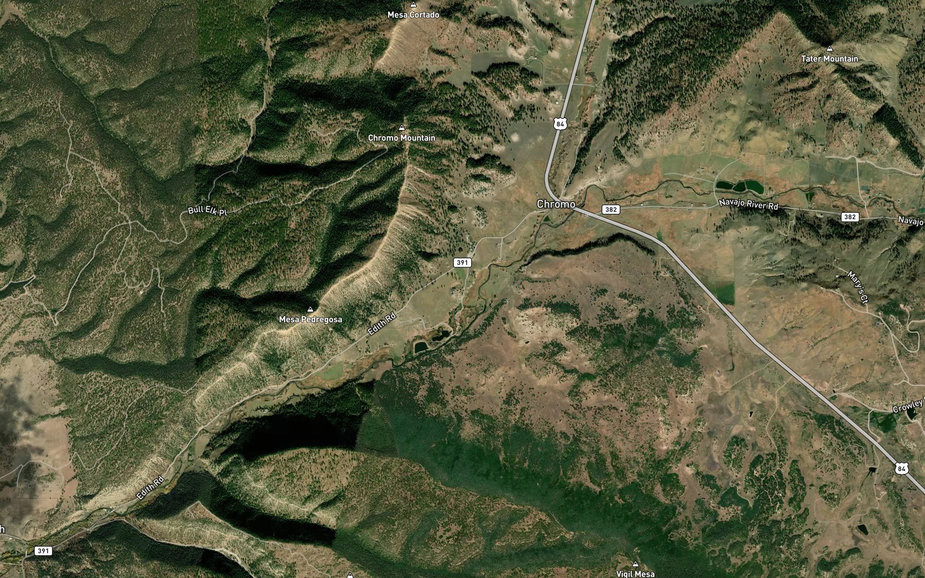 Satellite map of the Underwood Ditch