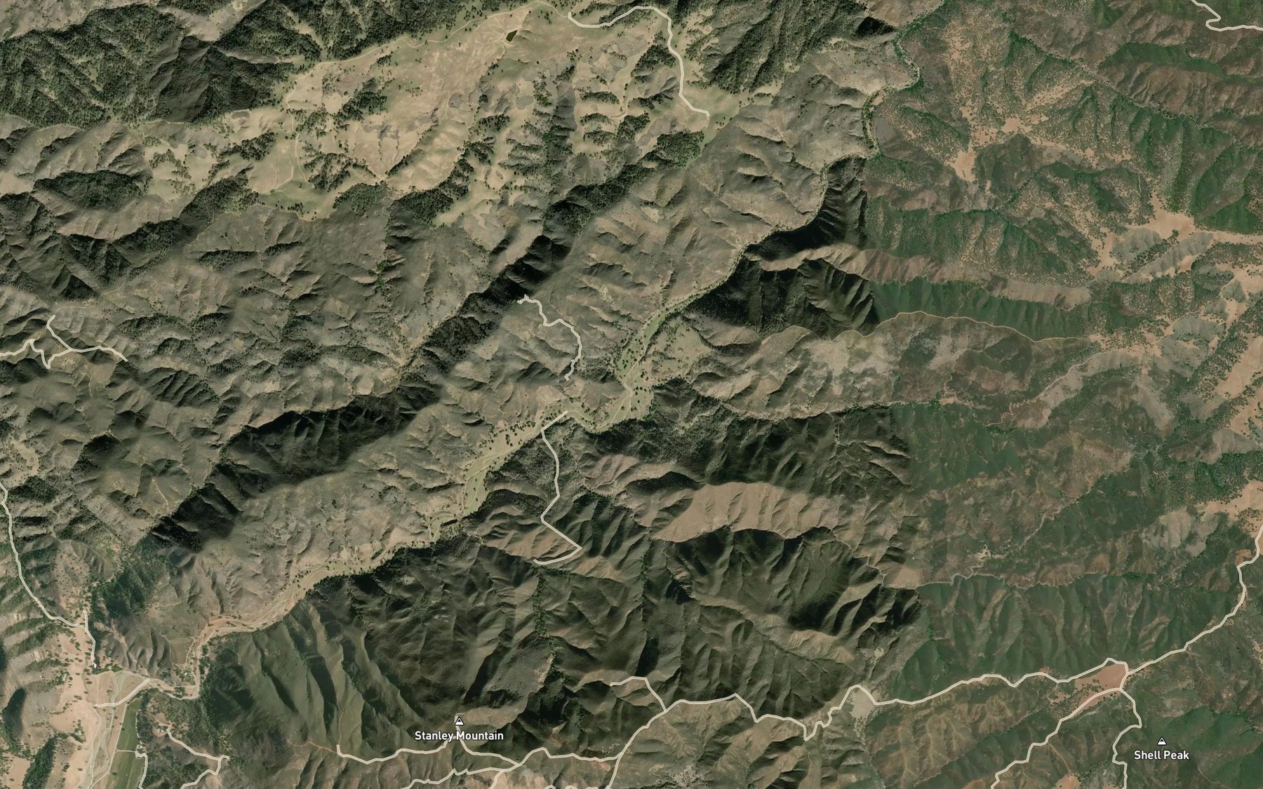 Satellite map of the Corral Creek