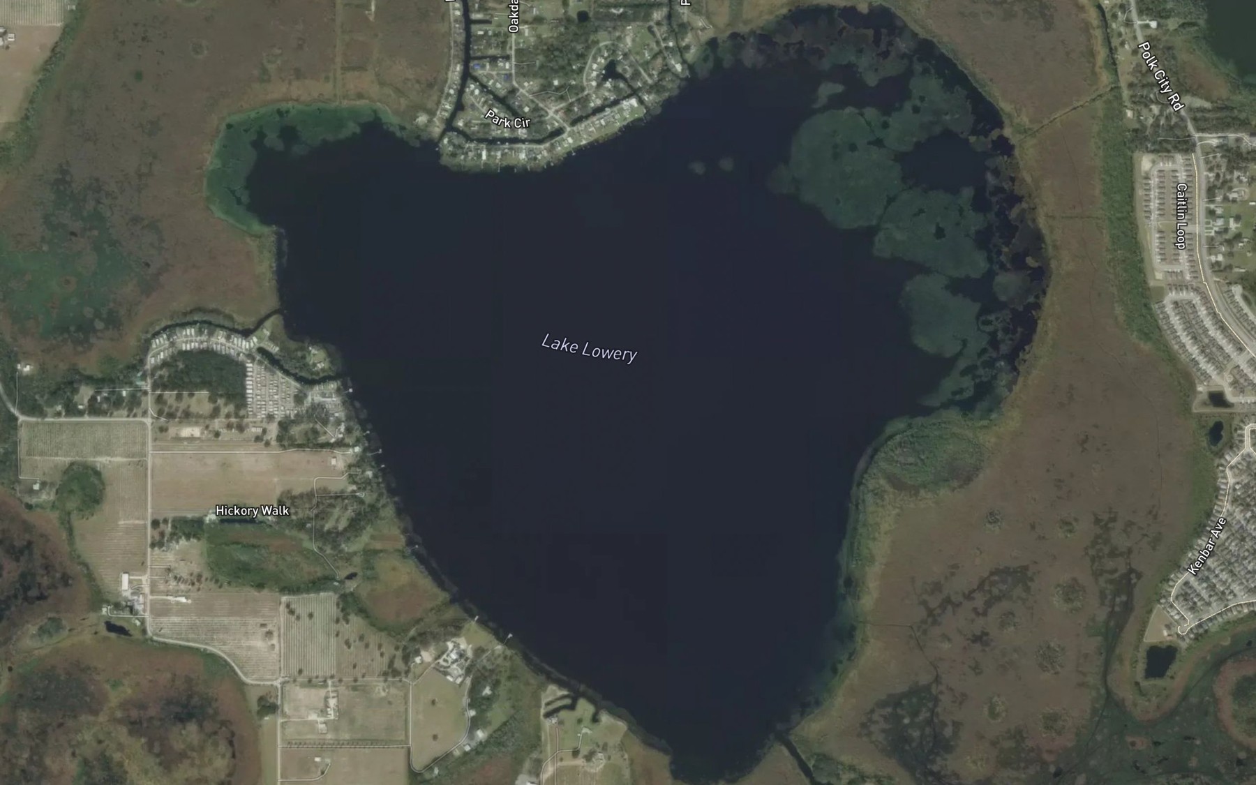 Satellite map of the Lake Lowery