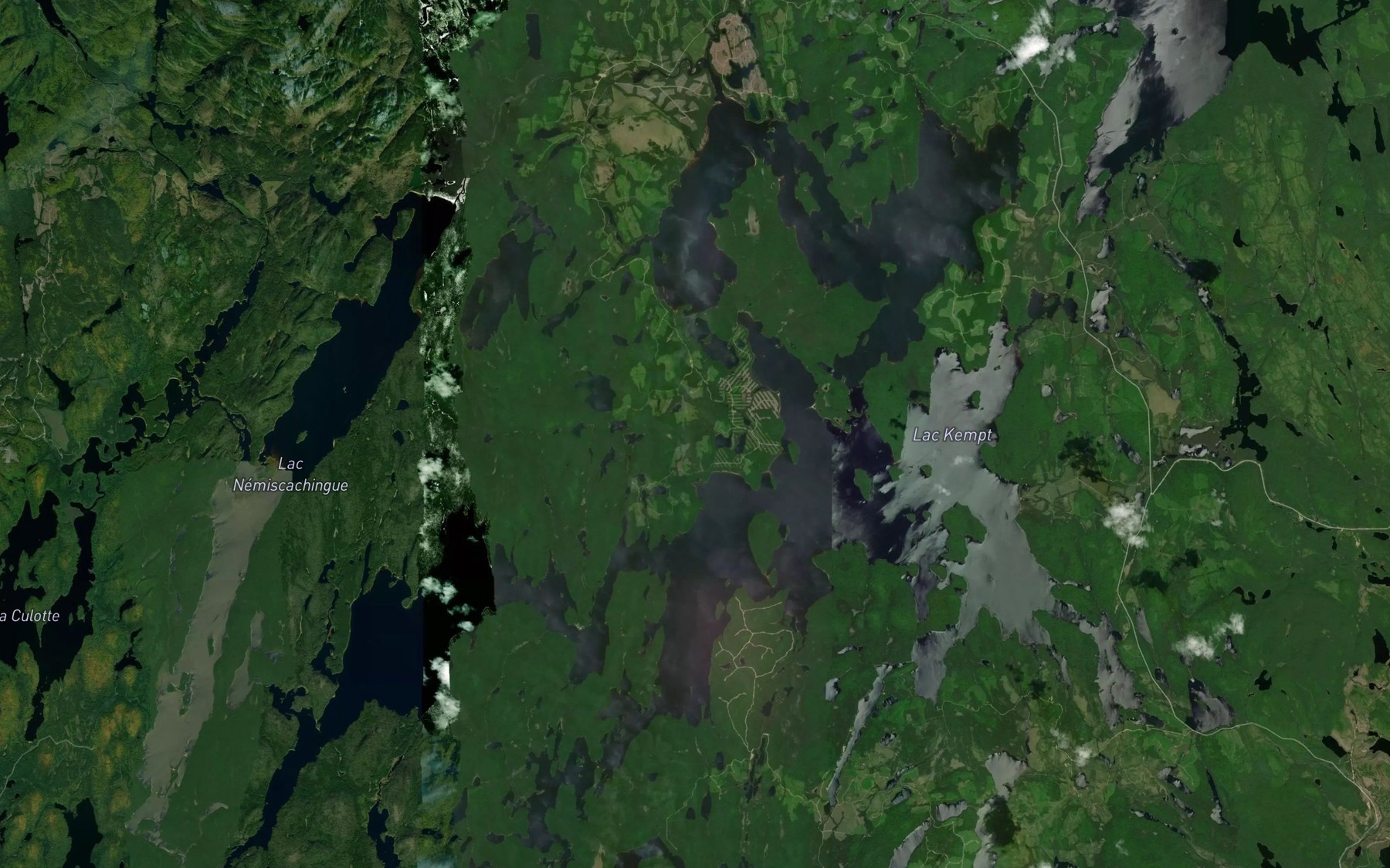 Satellite map of the Lac Kempt