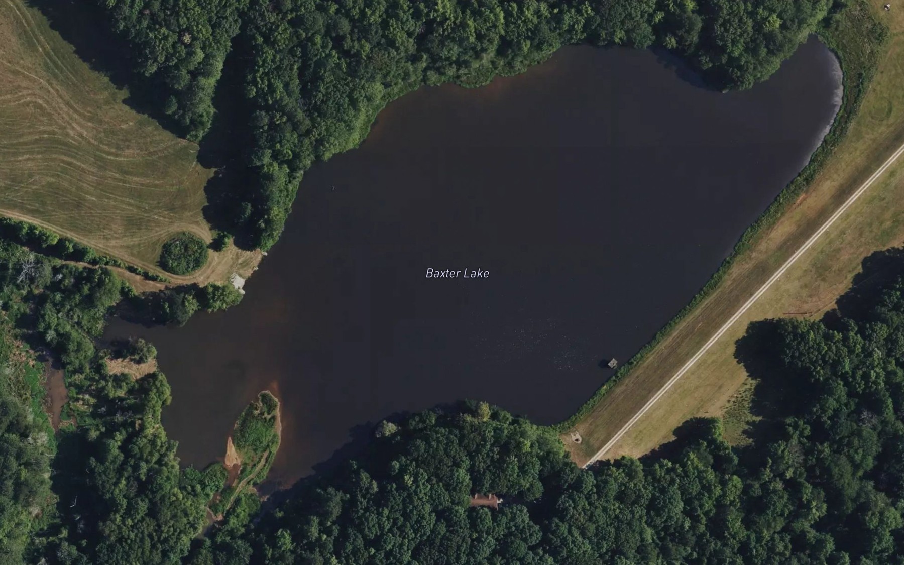Satellite map of the Baxter Lake
