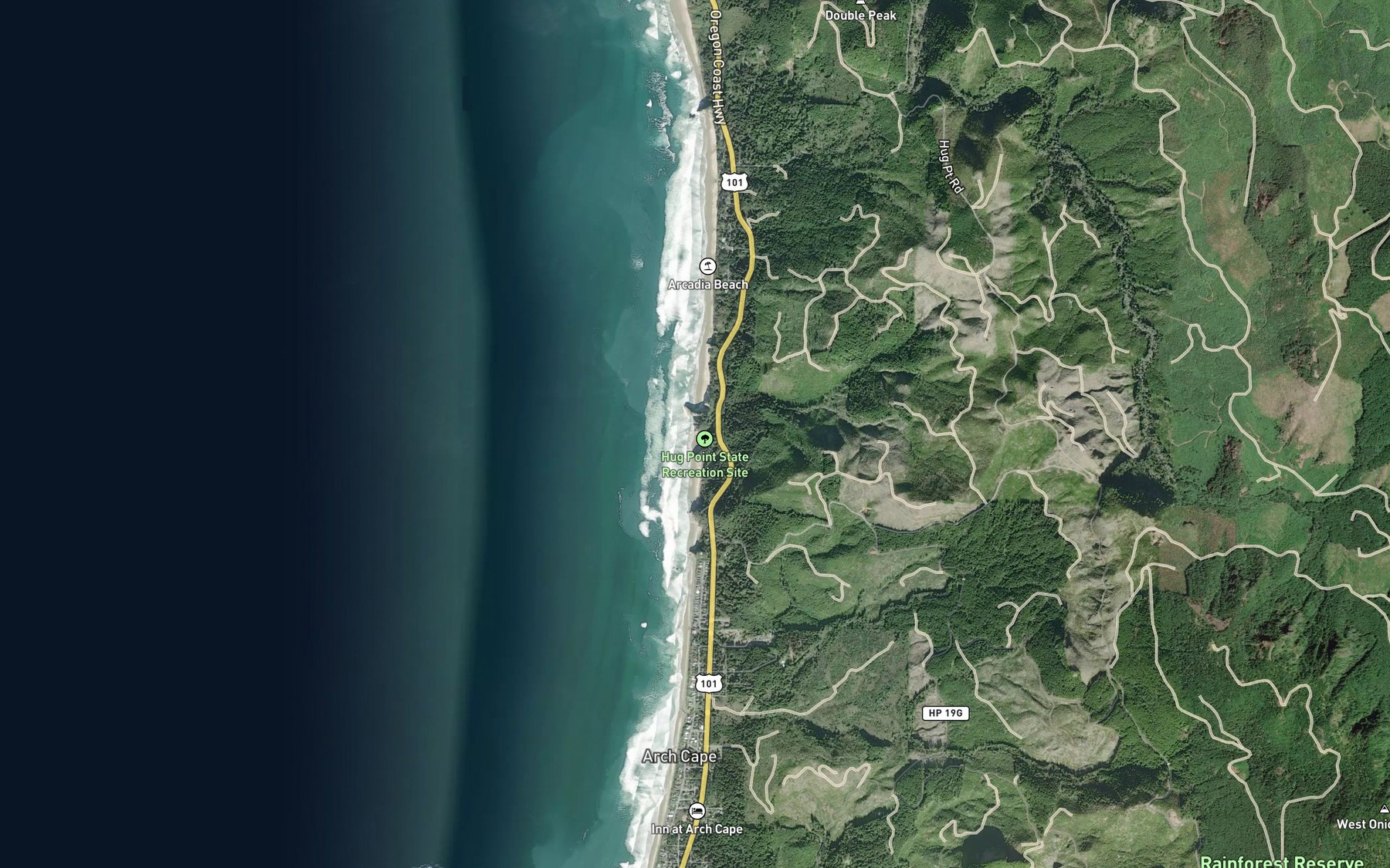 Satellite map of the Fall Creek