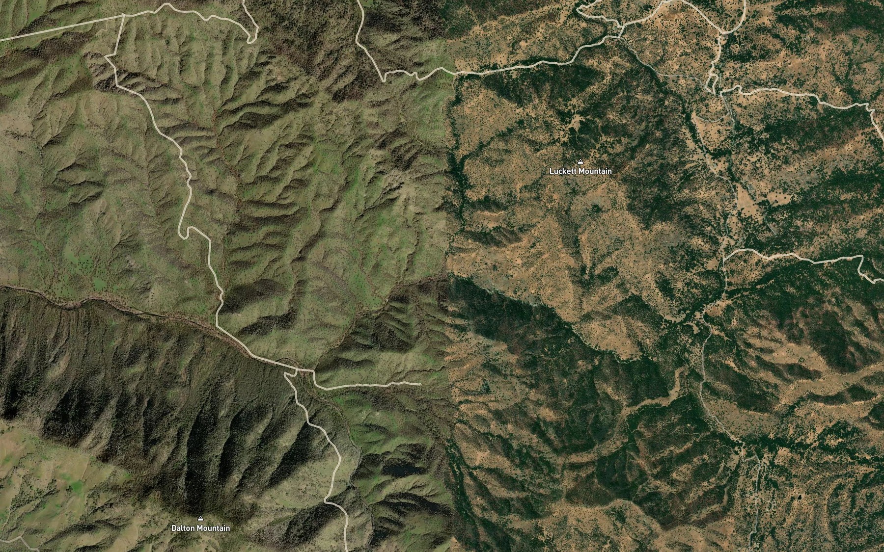 Satellite map of the Rancheria Creek