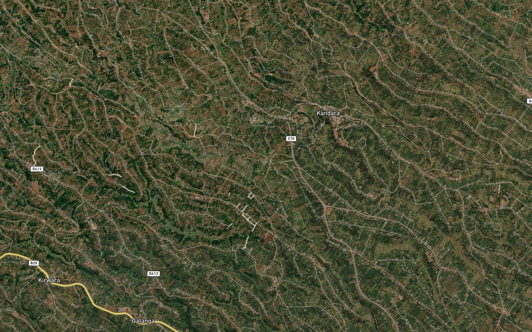 Satellite map of the Ruchu